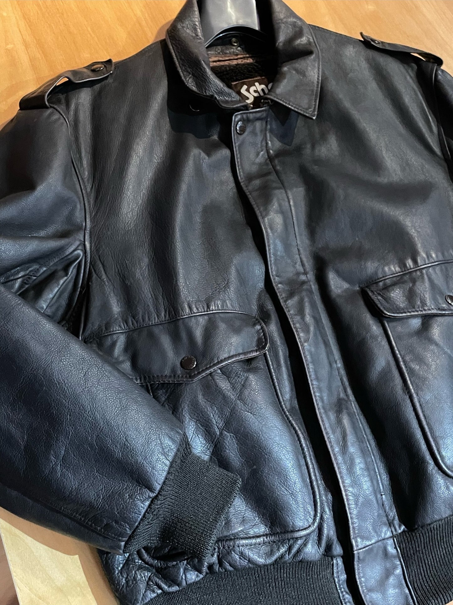 VINTAGE SCHOTT N.Y.C 184SM FLIGHT JACKET SZ: 44