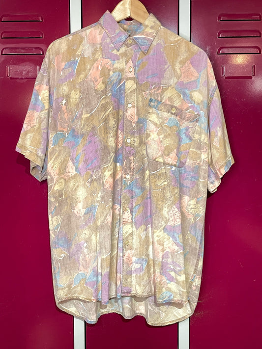 VINTAGE 90s OVERSIZE SHORT SLEEVES SHIRT  SZ: XL