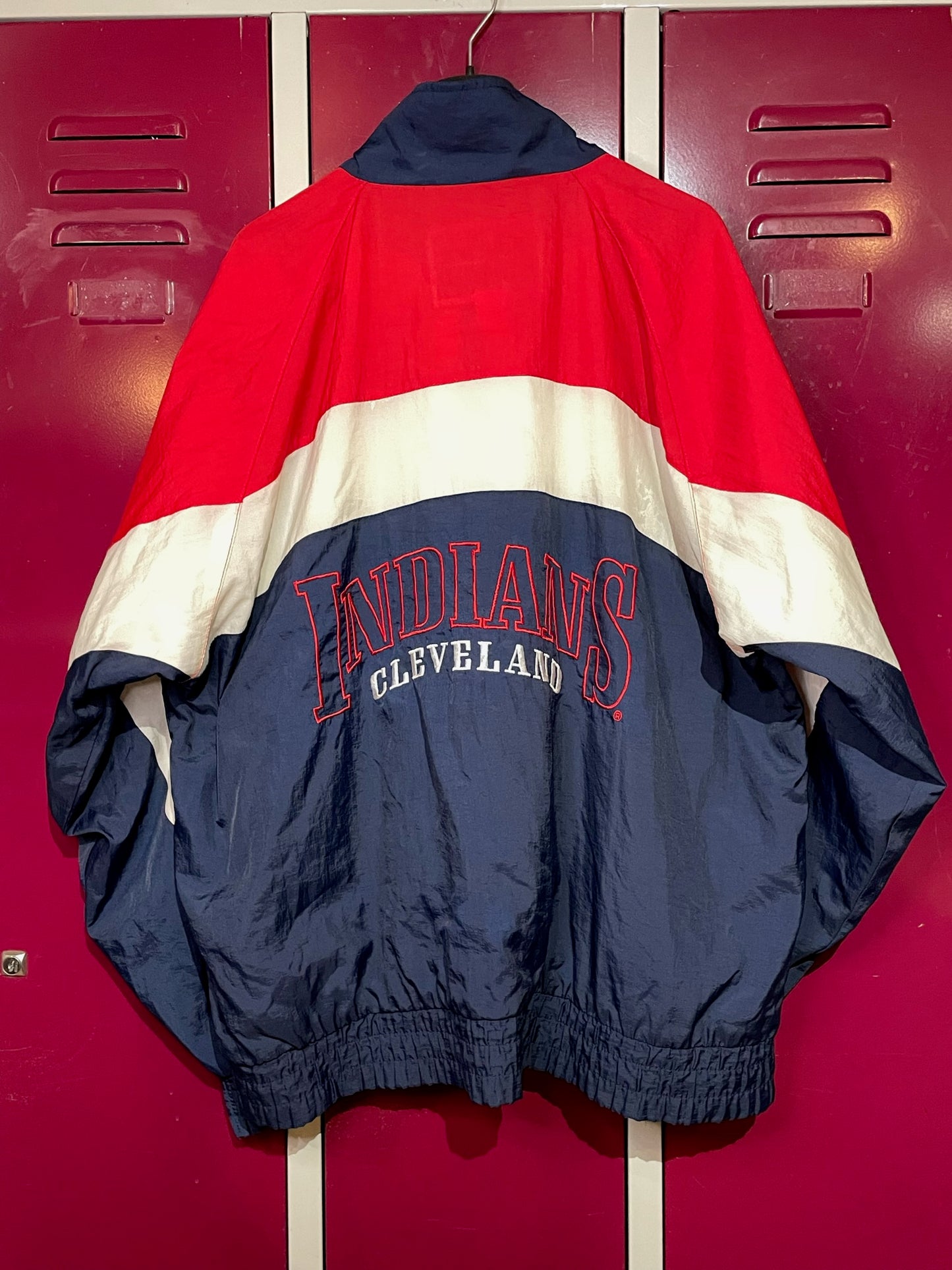 VINTAGE 90s LOGO 7 CLEVELAND INDIANS MLB SPORT JACKET  SZ: XL