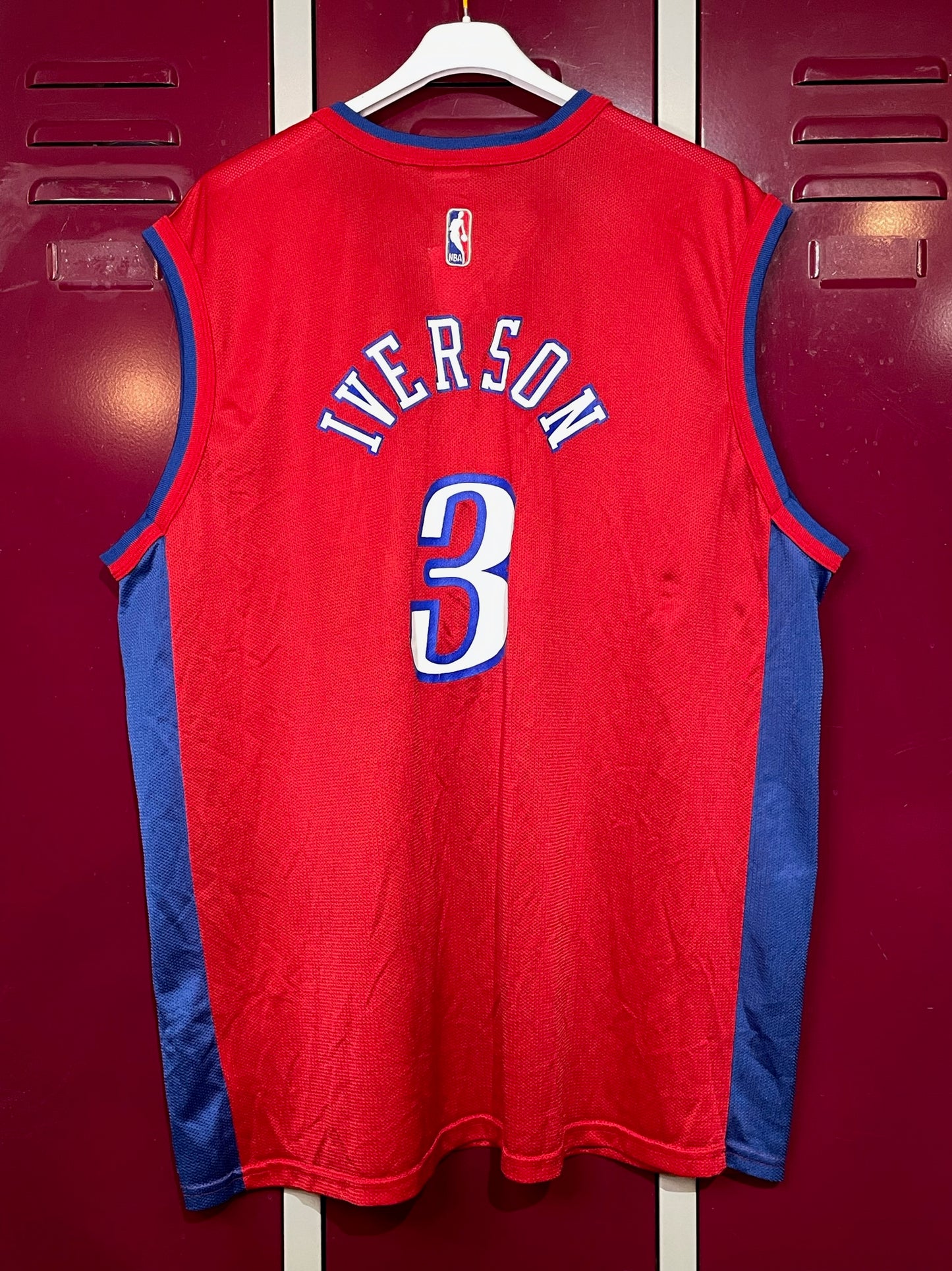 VINTAGE CHAMPION PHILADELPHIA 76ERS "IVERSON" NBA JERSEY SZ: 48=XL