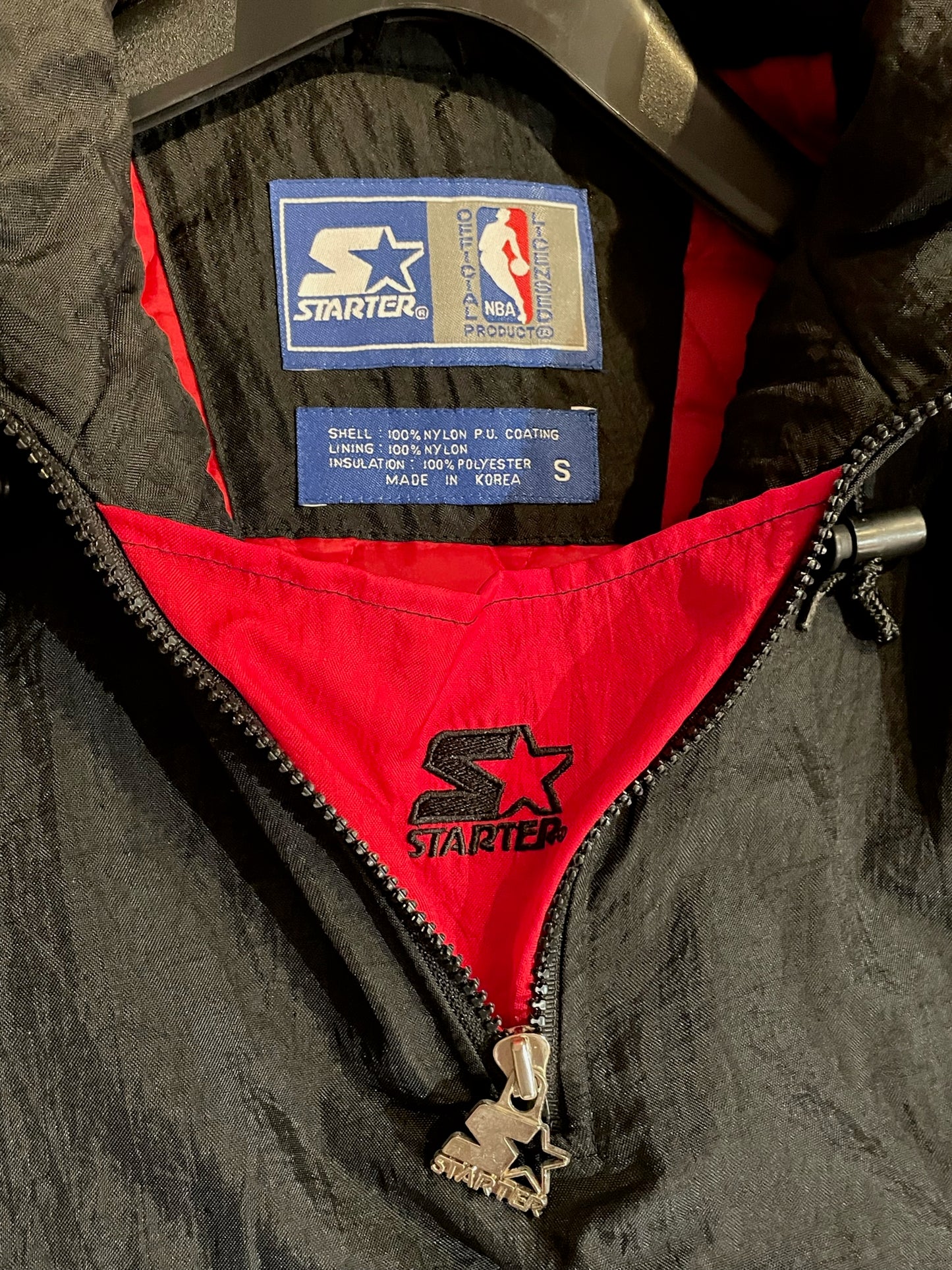 VINTAGE 90s STARTER CHICAGO BULLS NBA HALF ZIP JACKET SZ: S