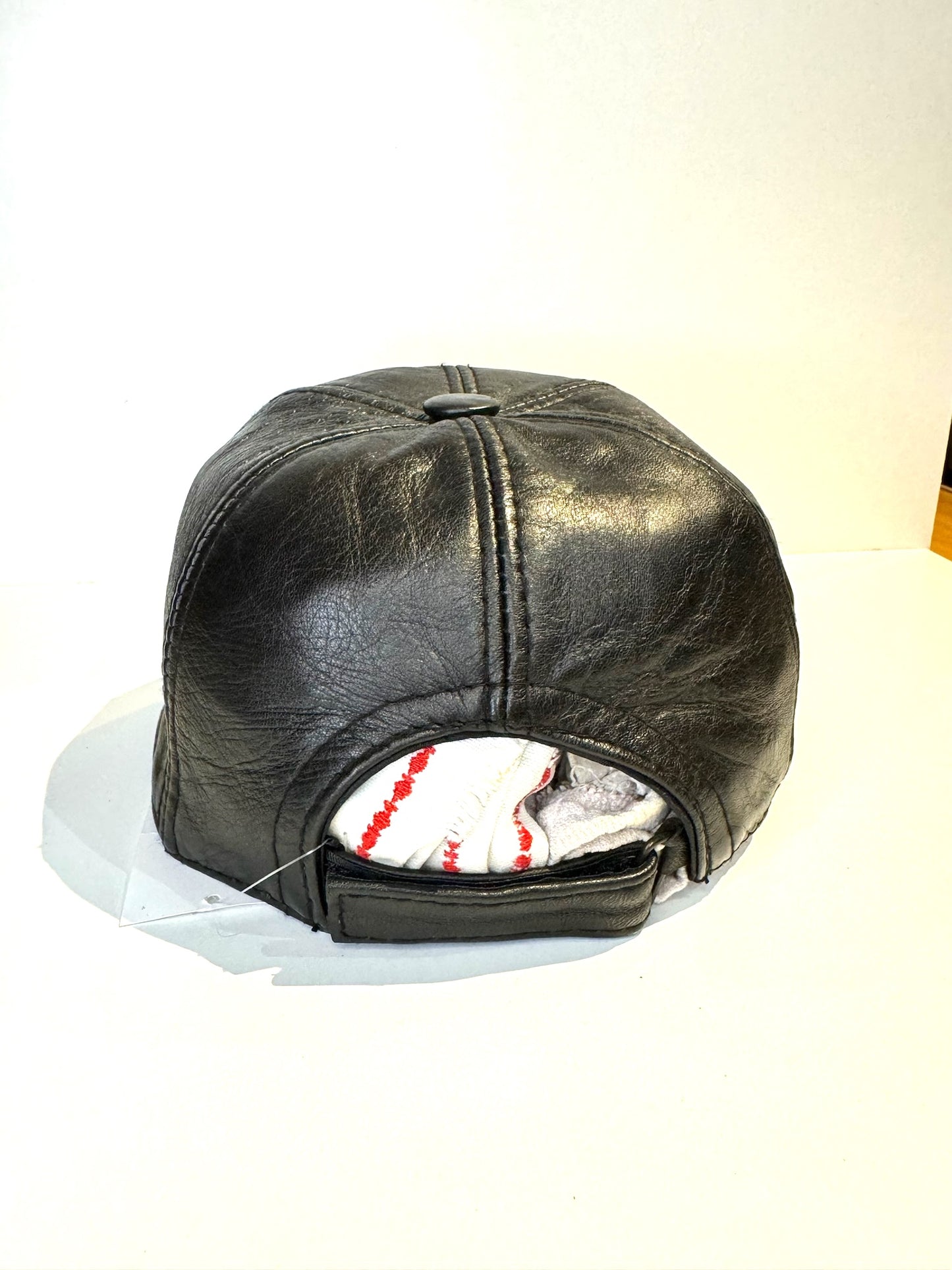 VINTAGE HARLEY DAVIDSON GENUINE LEATHER "LOGO EAGLE" MOTORCYCLE SCRATCHBACK CAP HAT