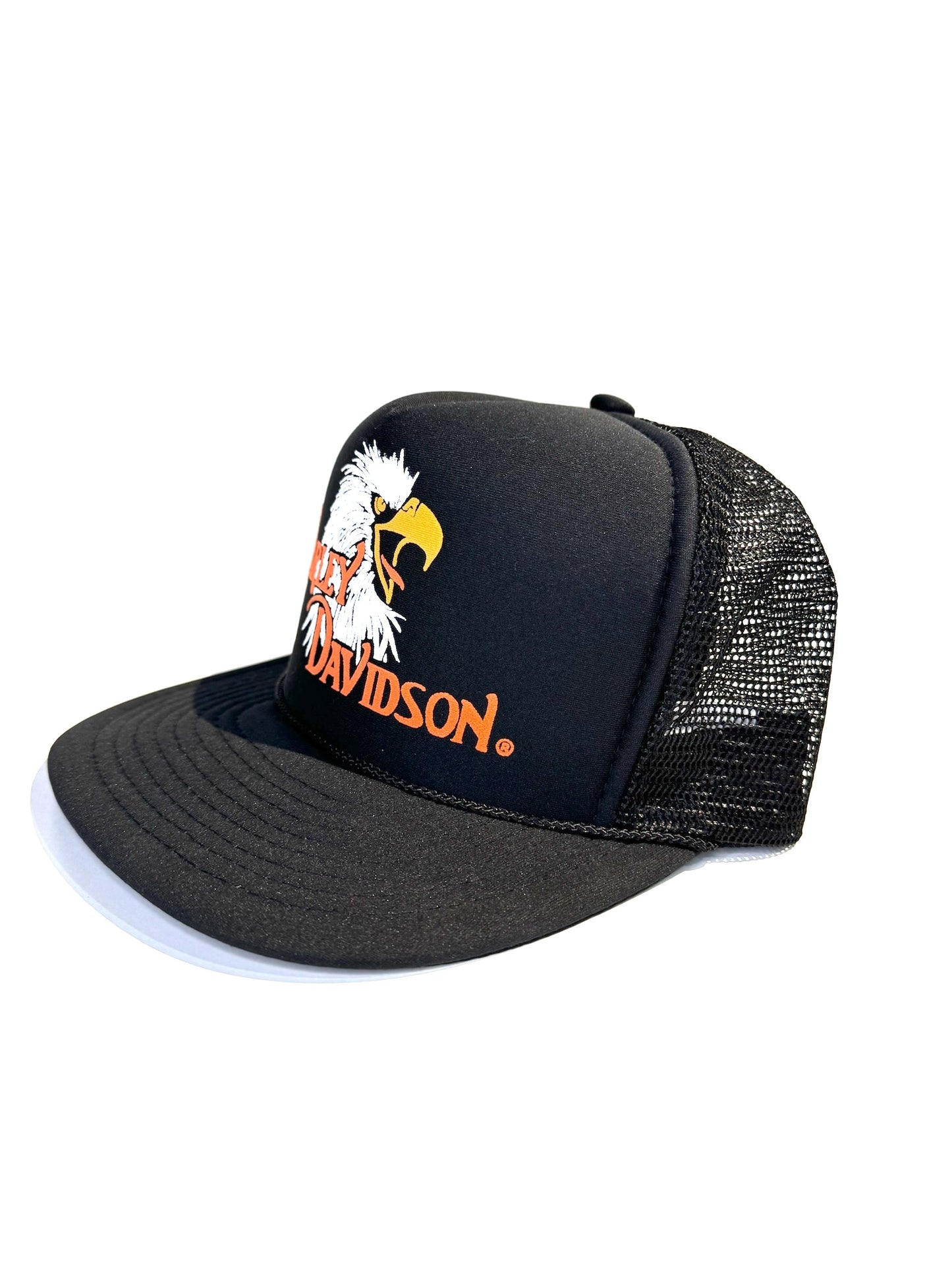 "NEW" VINTAGE 80s HARLEY DAVIDSON "EAGLE HEAD" MOTORCYCLE TRUCKER SNAPBACK CAP HAT