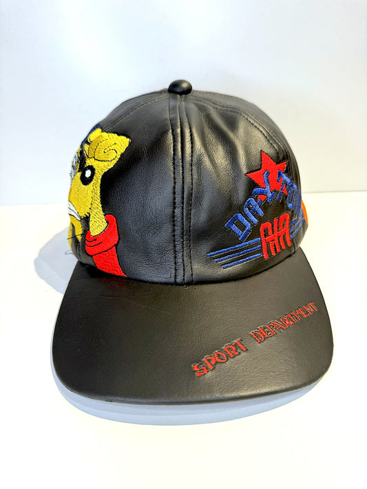 VINTAGE 90s DAYTON AIA "SPORT DEPARTMENT" BASKETBALL LEATHER SNAPBACK CAP HAT