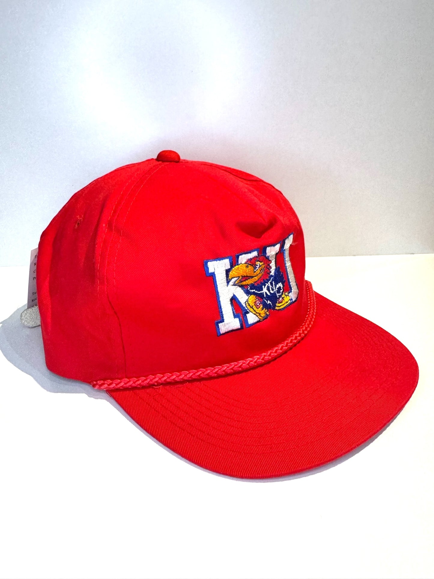 VINTAGE 90s KANSAS UNIVERSITY JAYHAWKS STRAPBACK CAP HAT