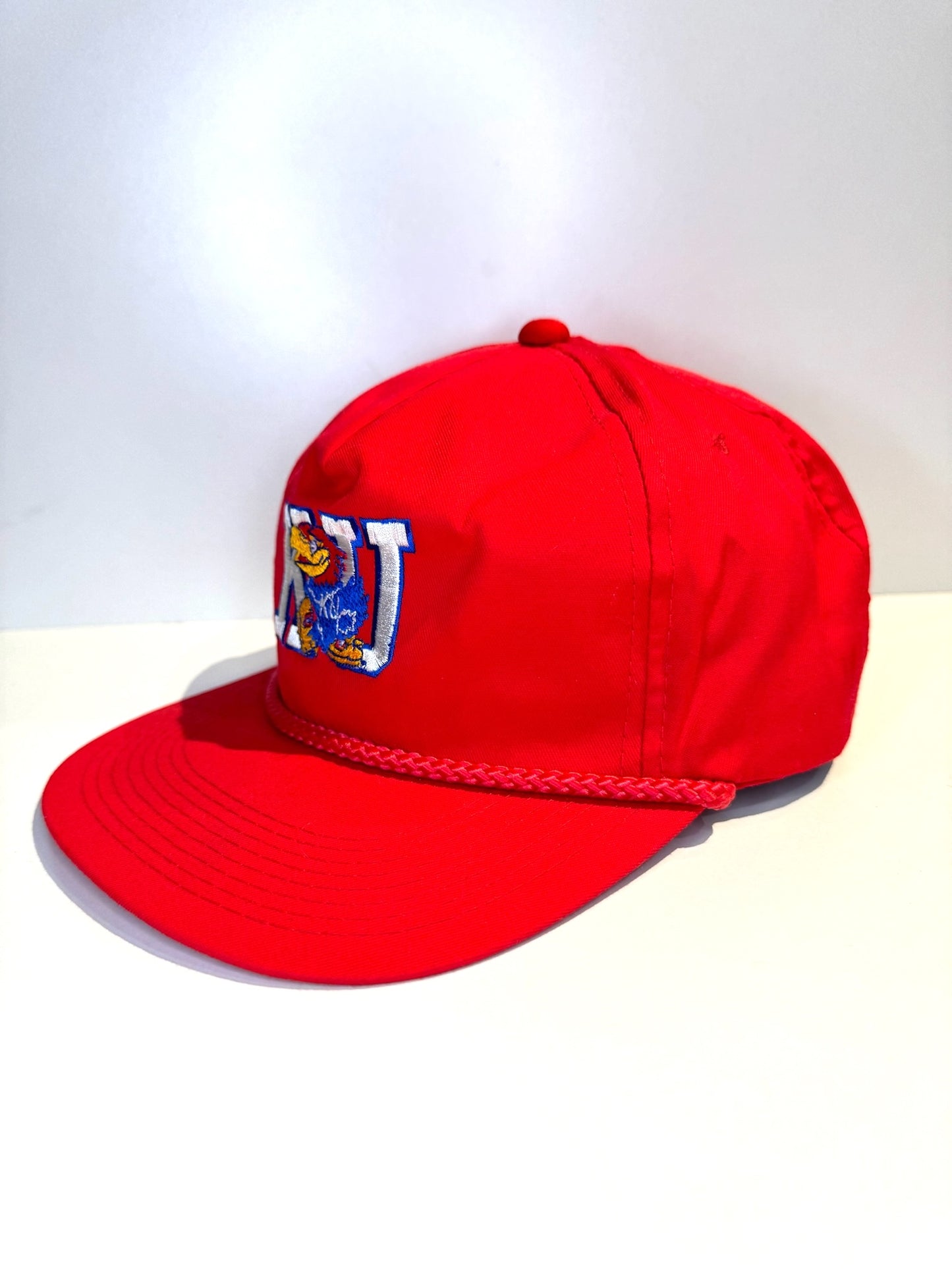 VINTAGE 90s KANSAS UNIVERSITY JAYHAWKS STRAPBACK CAP HAT