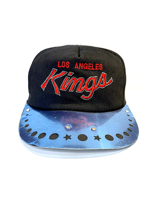 VINTAGE 90s LOS ANGELES KINGS METAL PLATE SNAPBACK CAP HAT