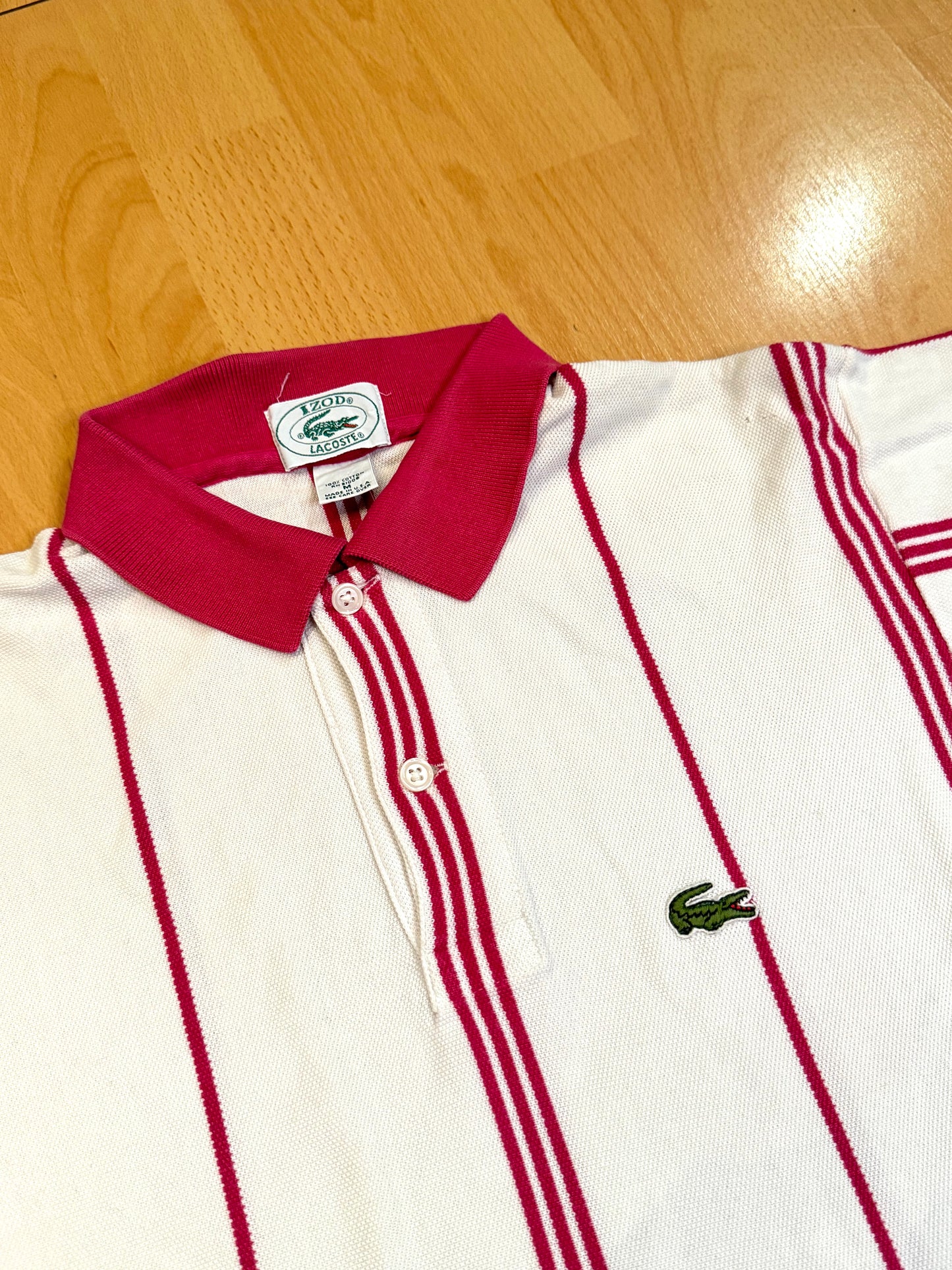 "WOMEN" VINTAGE 80s LACOSTE "IZOD" MADE IN USA POLO SZ: M