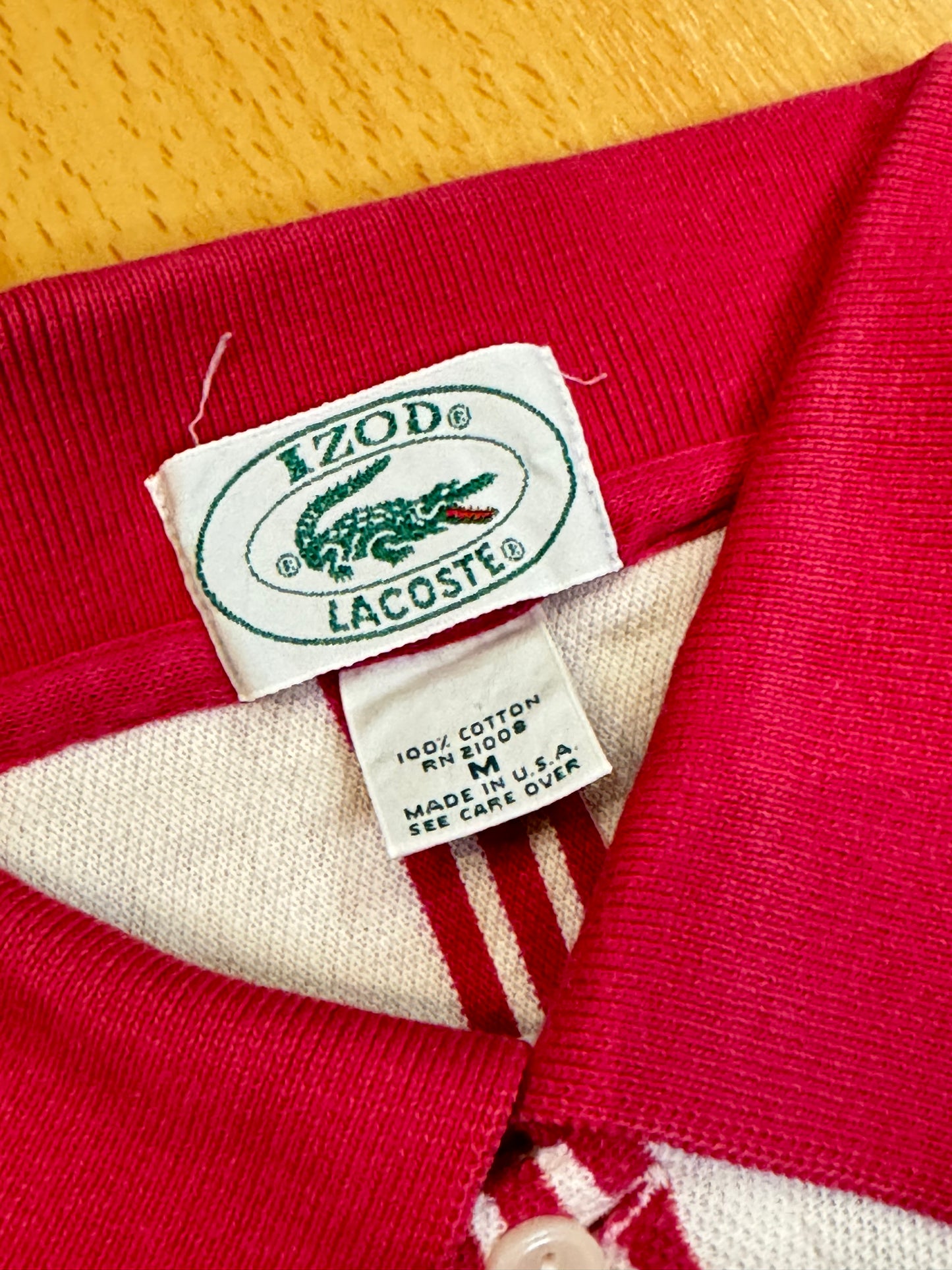 "WOMEN" VINTAGE 80s LACOSTE "IZOD" MADE IN USA POLO SZ: M