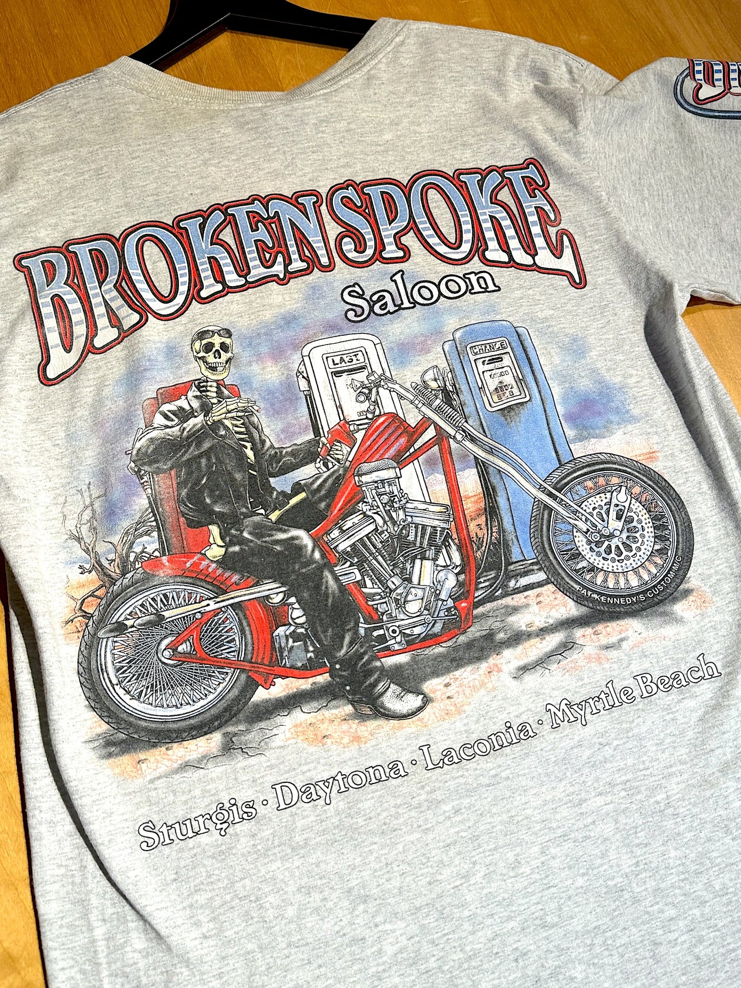 VINTAGE 90s BROKEN SPOKE SALOON LONG SLEEVE MOTORCYCLE T-SHIRT SZ: L