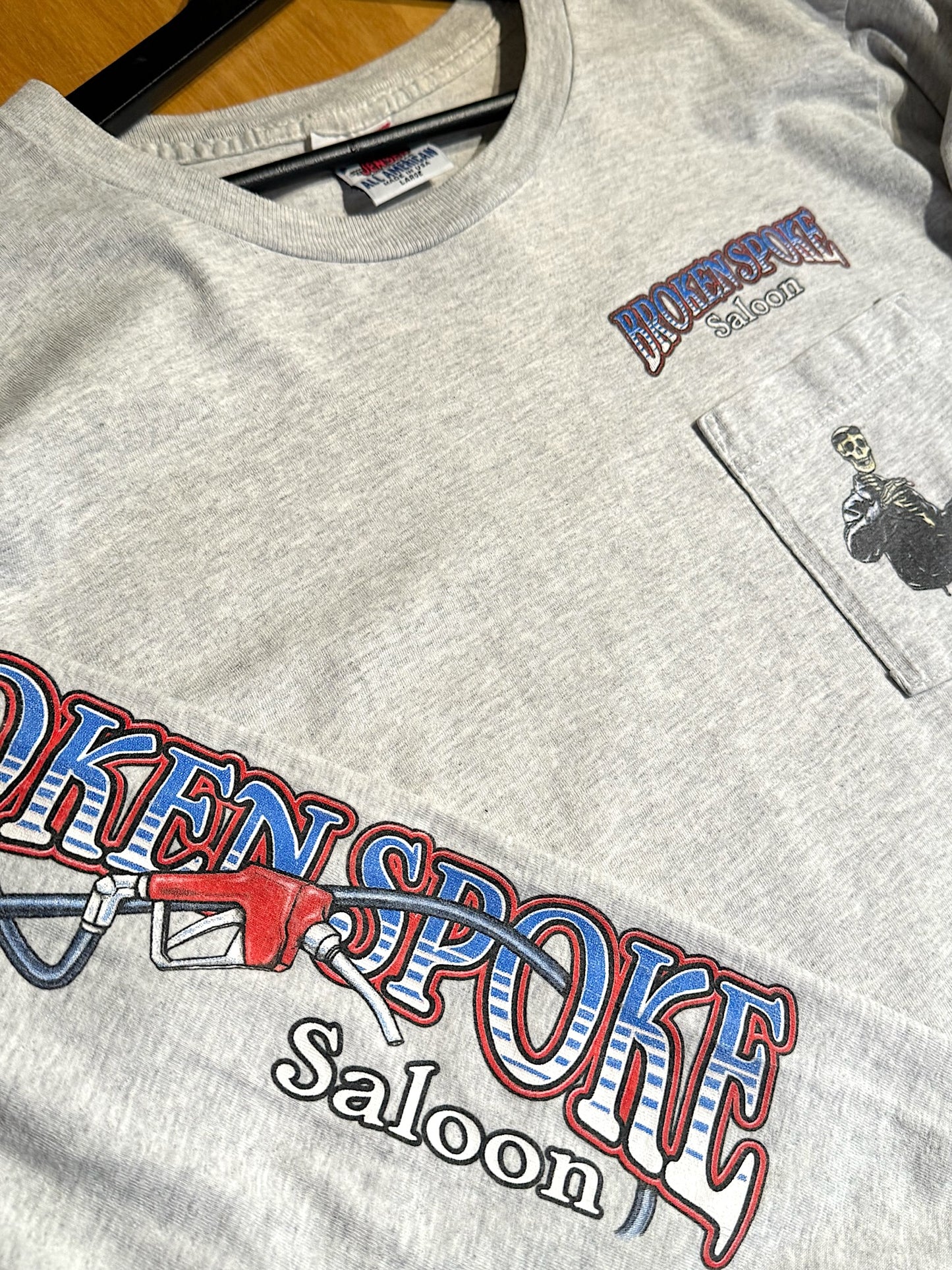 VINTAGE 90s BROKEN SPOKE SALOON LONG SLEEVE MOTORCYCLE T-SHIRT SZ: L