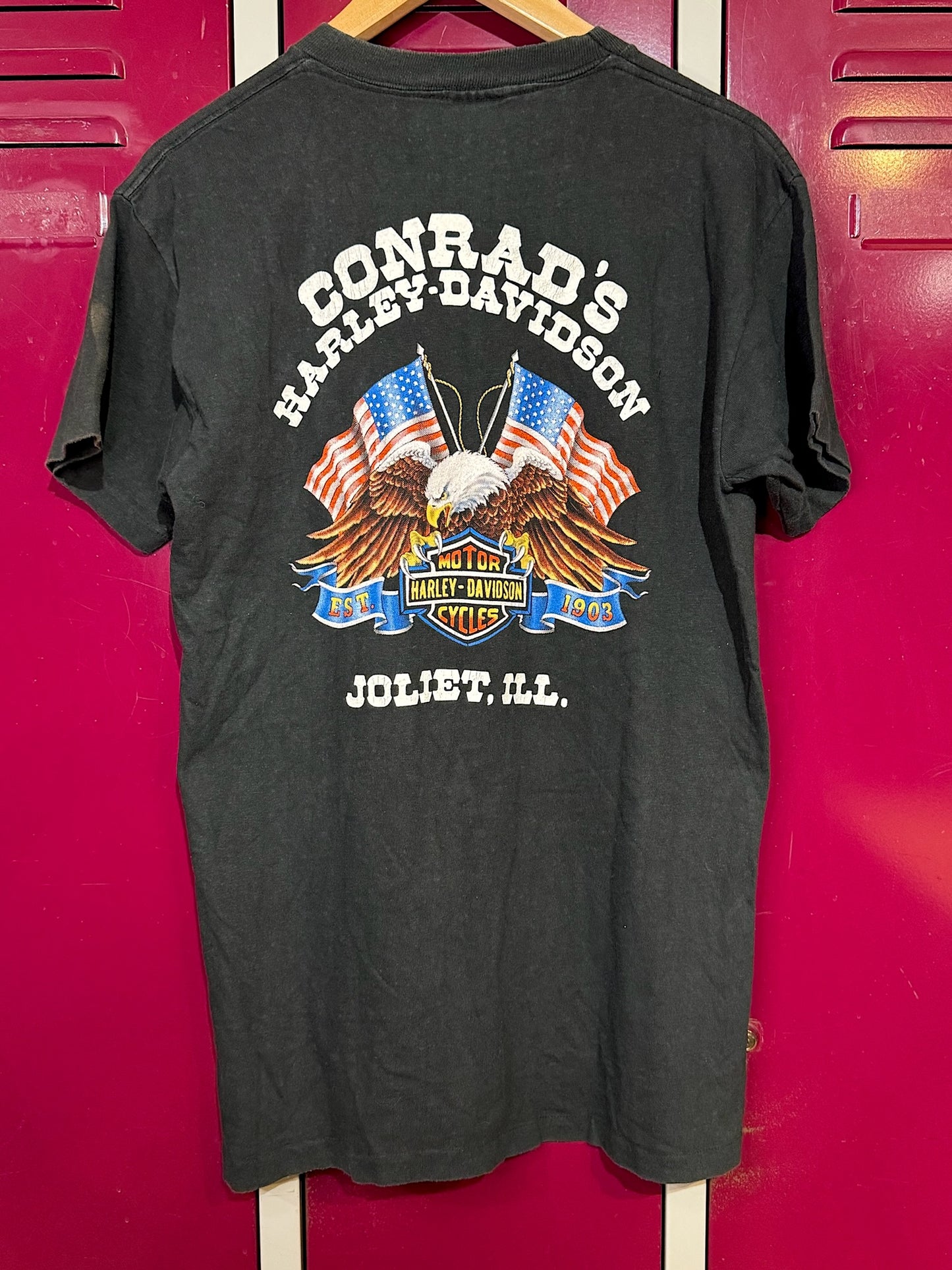 VINTAGE 1989 3D EMBLEM HARLEY DAVIDSON "EAGLE HEAD" MOTORCYCLES T-SHIRT SZ: M
