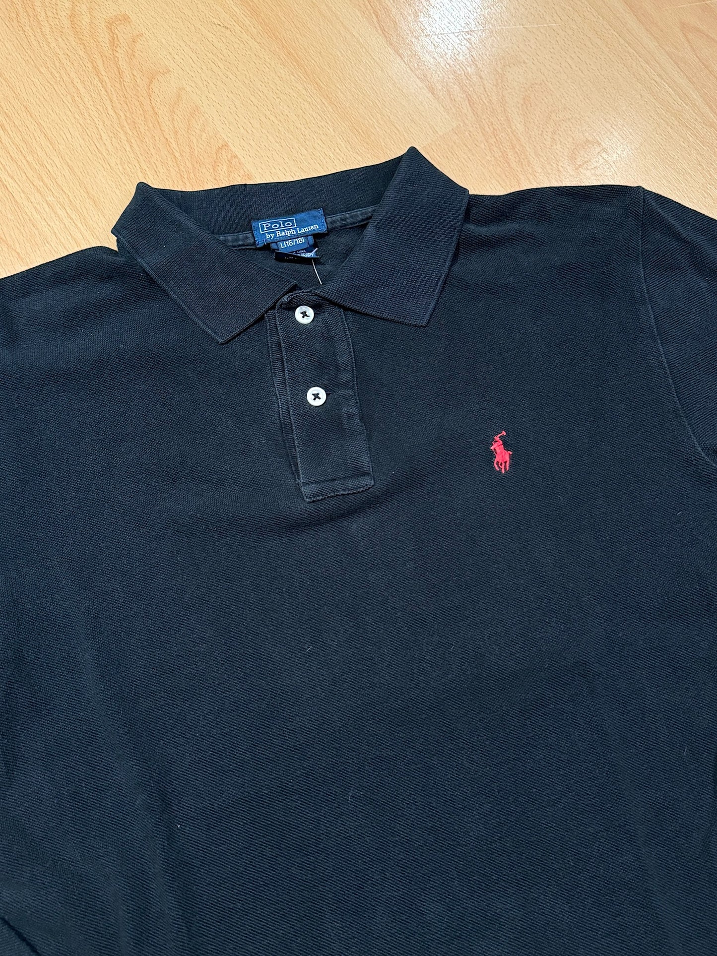 VINTAGE POLO RALPH LAUREN LONG SLEEVES POLO SZ: L