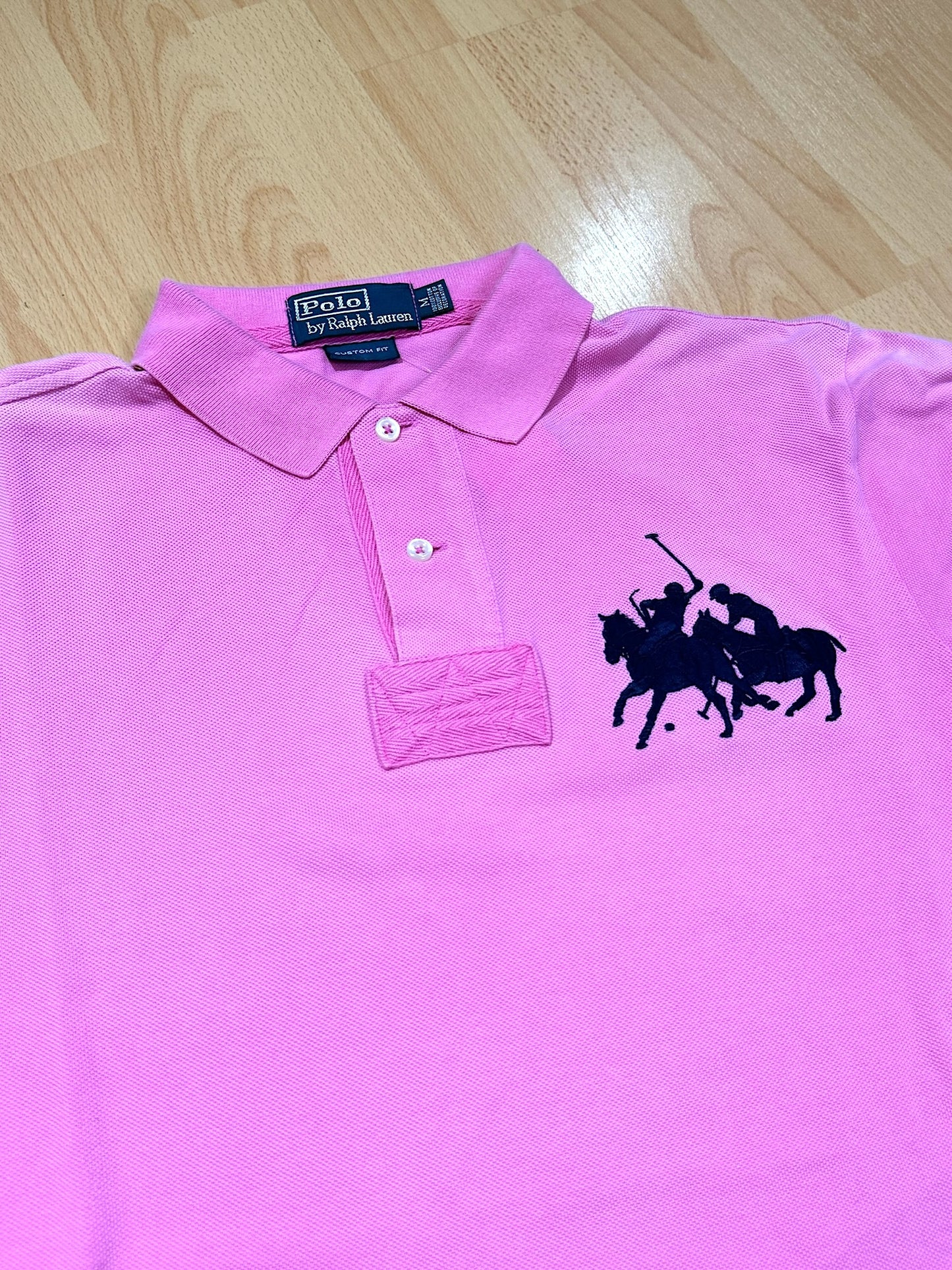 "WOMEN" POLO RALPH LAUREN "PINK" DUAL BIG PONY POLO SZ: M