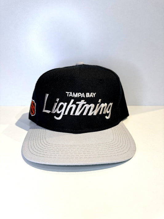 VINTAGE 90s TAMPA BAY LIGHTNING SPORTS SPECIALTIES "SCRIPT / WOOL" SNAPBACK CAP HAT