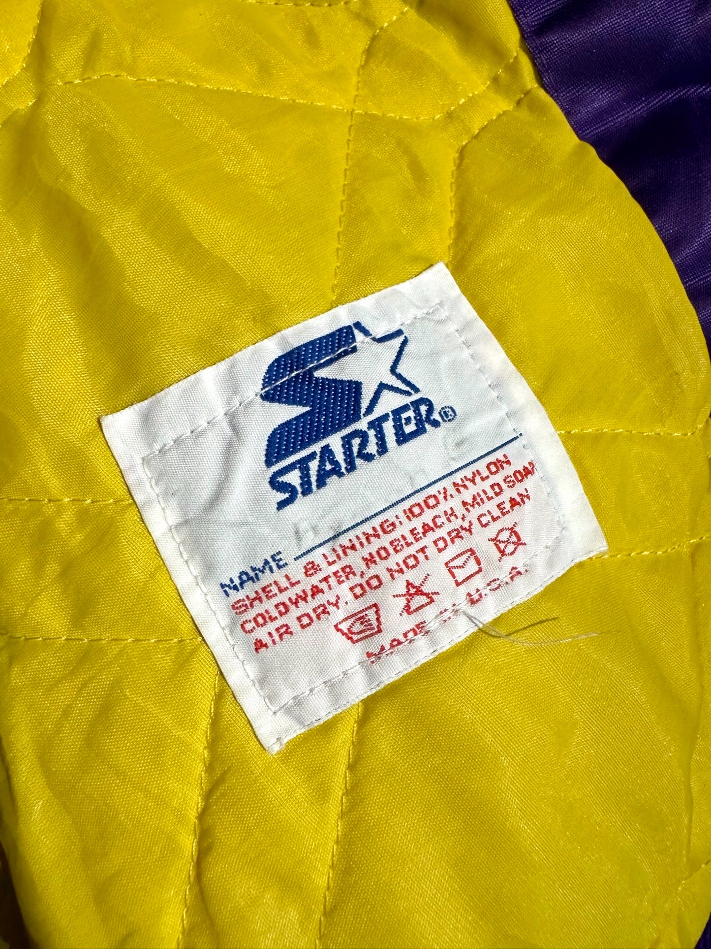 VINTAGE 90s STARTER LSU TIGERS NCAA SATIN JACKET SZ: M