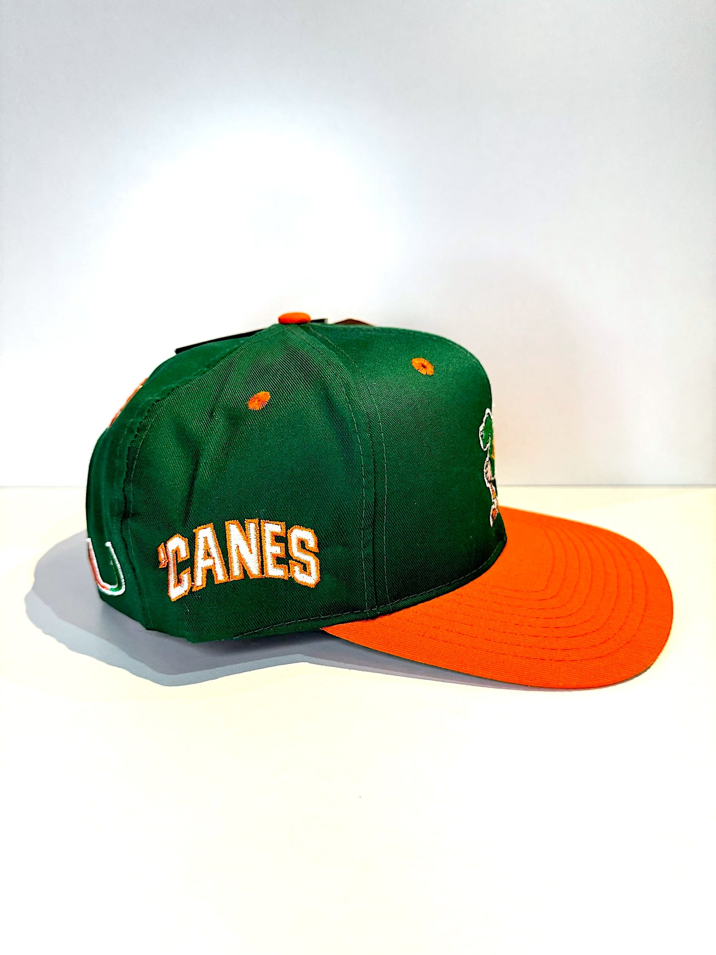 "DS" VINTAGE 90s MIAMI HURRICANES TWINS "BACKTALK" SNAPBACK CAP HAT