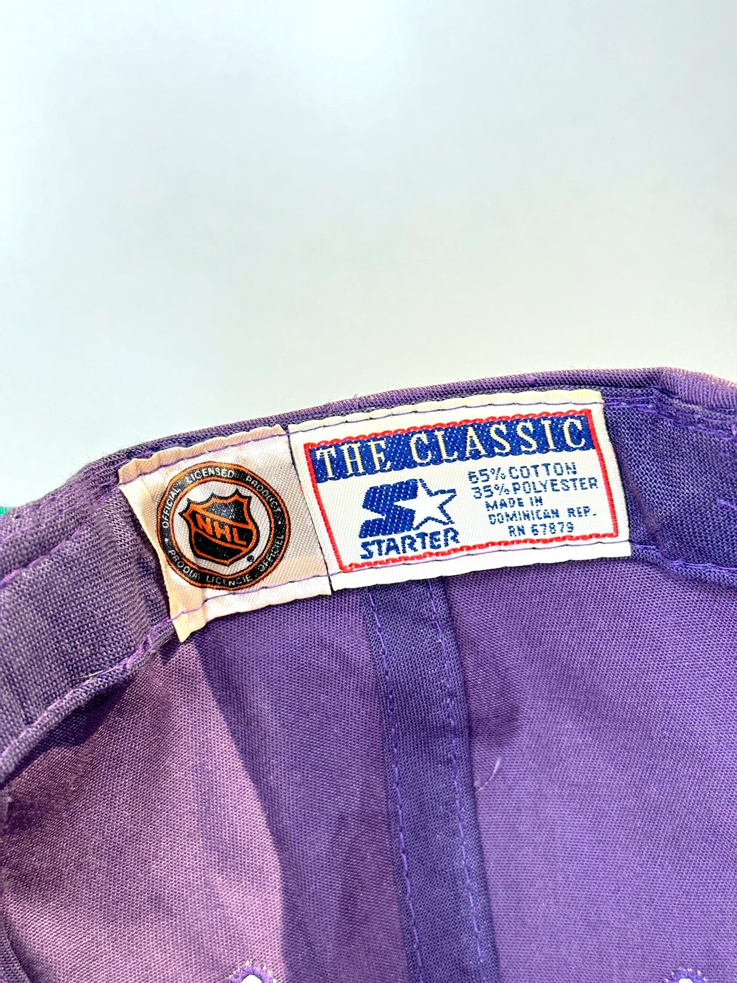VINTAGE 90s MIGHTY DUCKS "SCRIPT" STARTER SNAPBACK CAP HAT