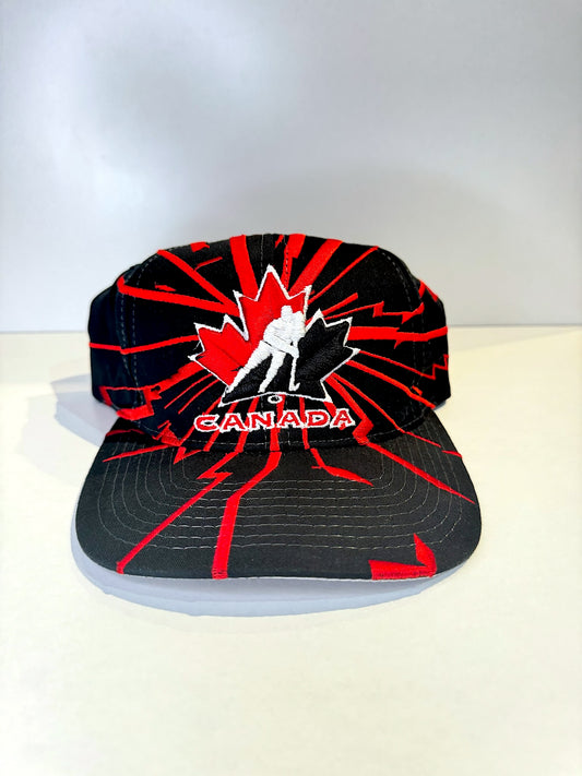 VINTAGE 90s STARTER TEAM CANADA "SHOCKWAVE" SNAPBACK CAP HAT