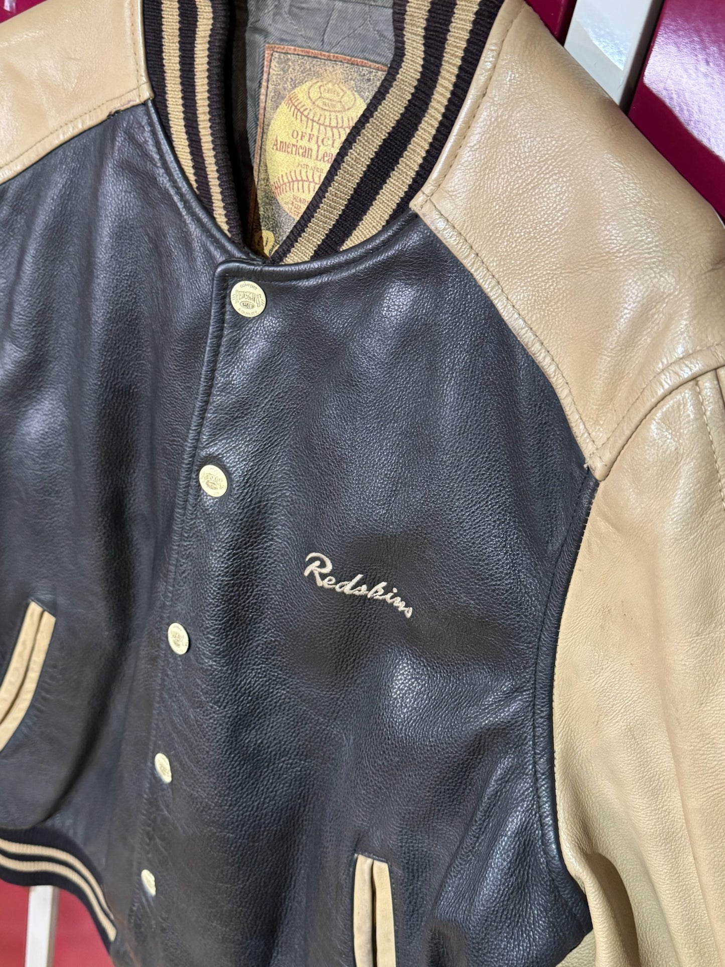VINTAGE REDSKINS "CHIEFS HOCKEY" VARSITY JACKET SZ: L