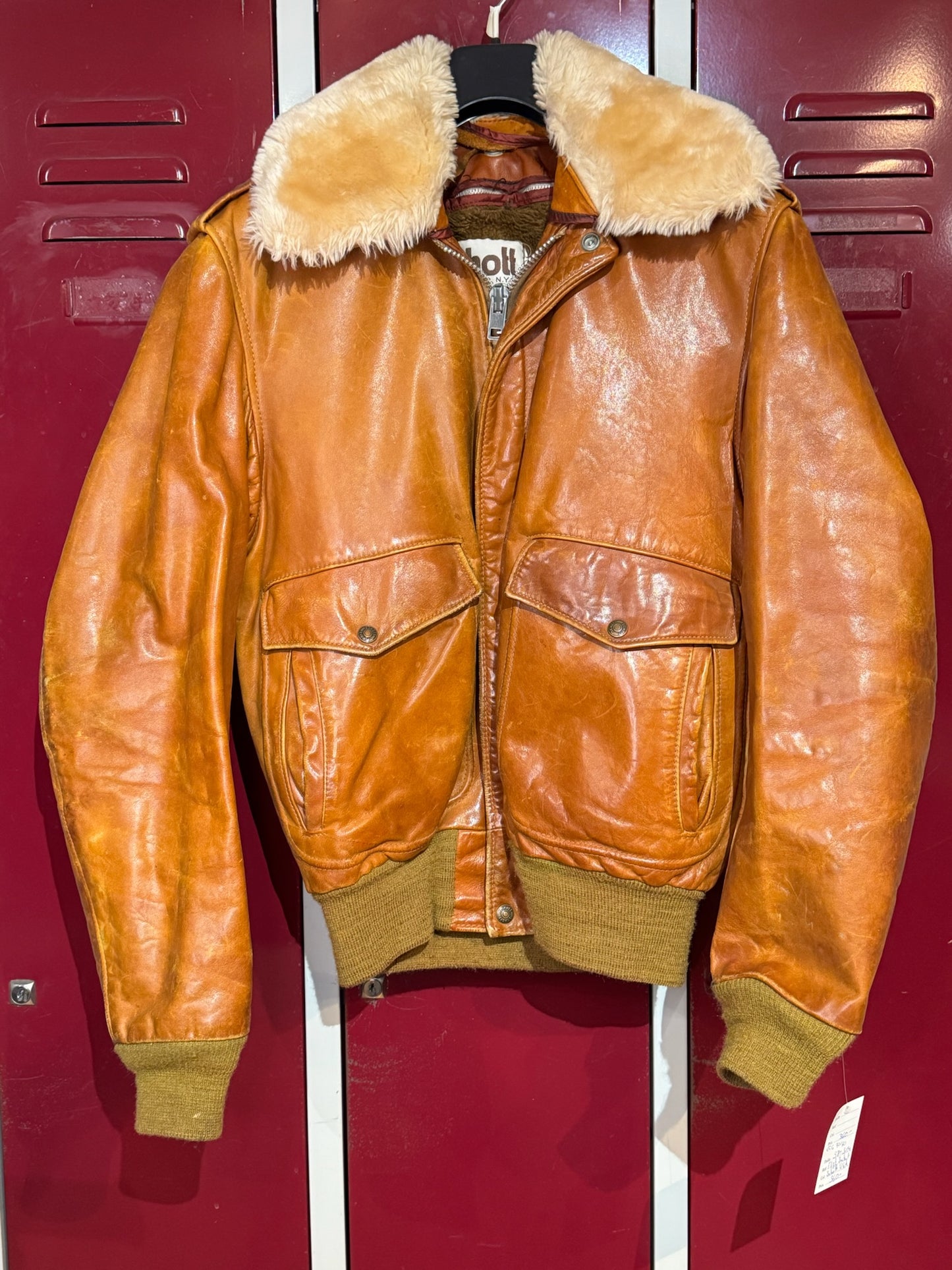 VINTAGE 80s SCHOTT N.Y.C 184SM FLIGHT JACKET SZ: 38