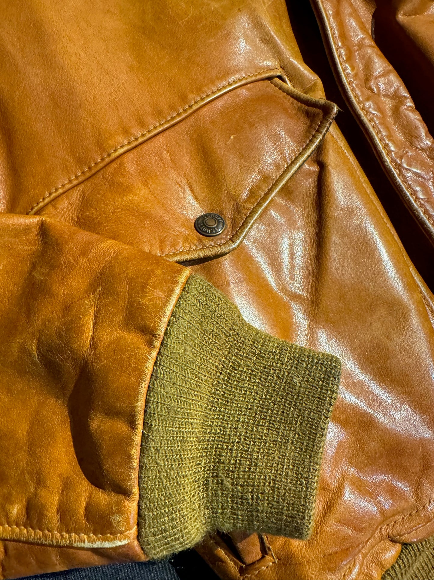 VINTAGE 80s SCHOTT N.Y.C 184SM FLIGHT JACKET SZ: 38