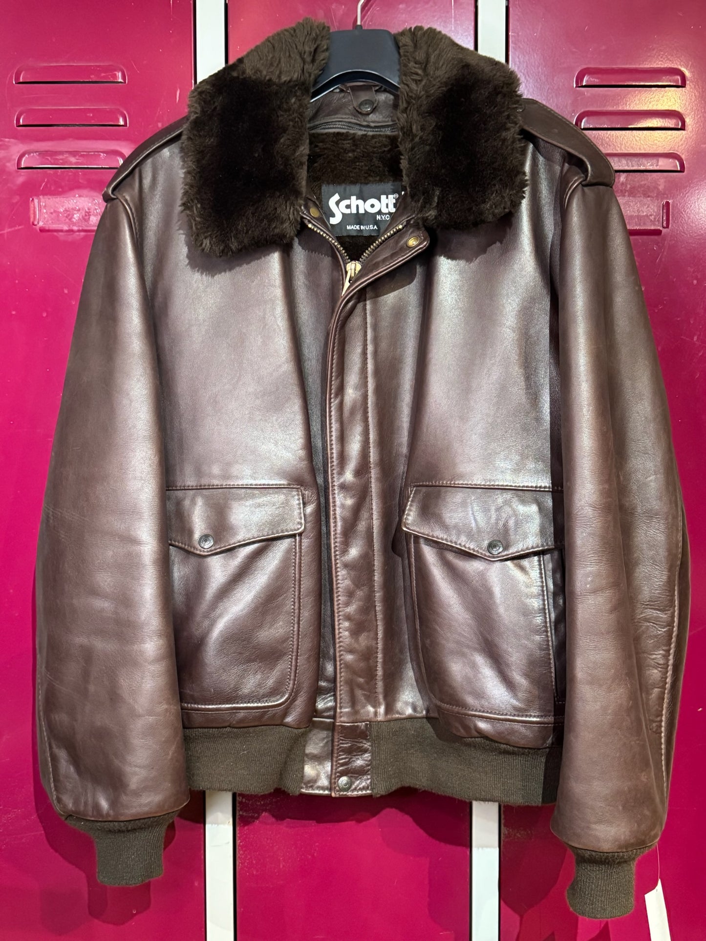 SCHOTT N.Y.C 184SM (MADE IN USA) FLIGHT JACKET SZ: 48