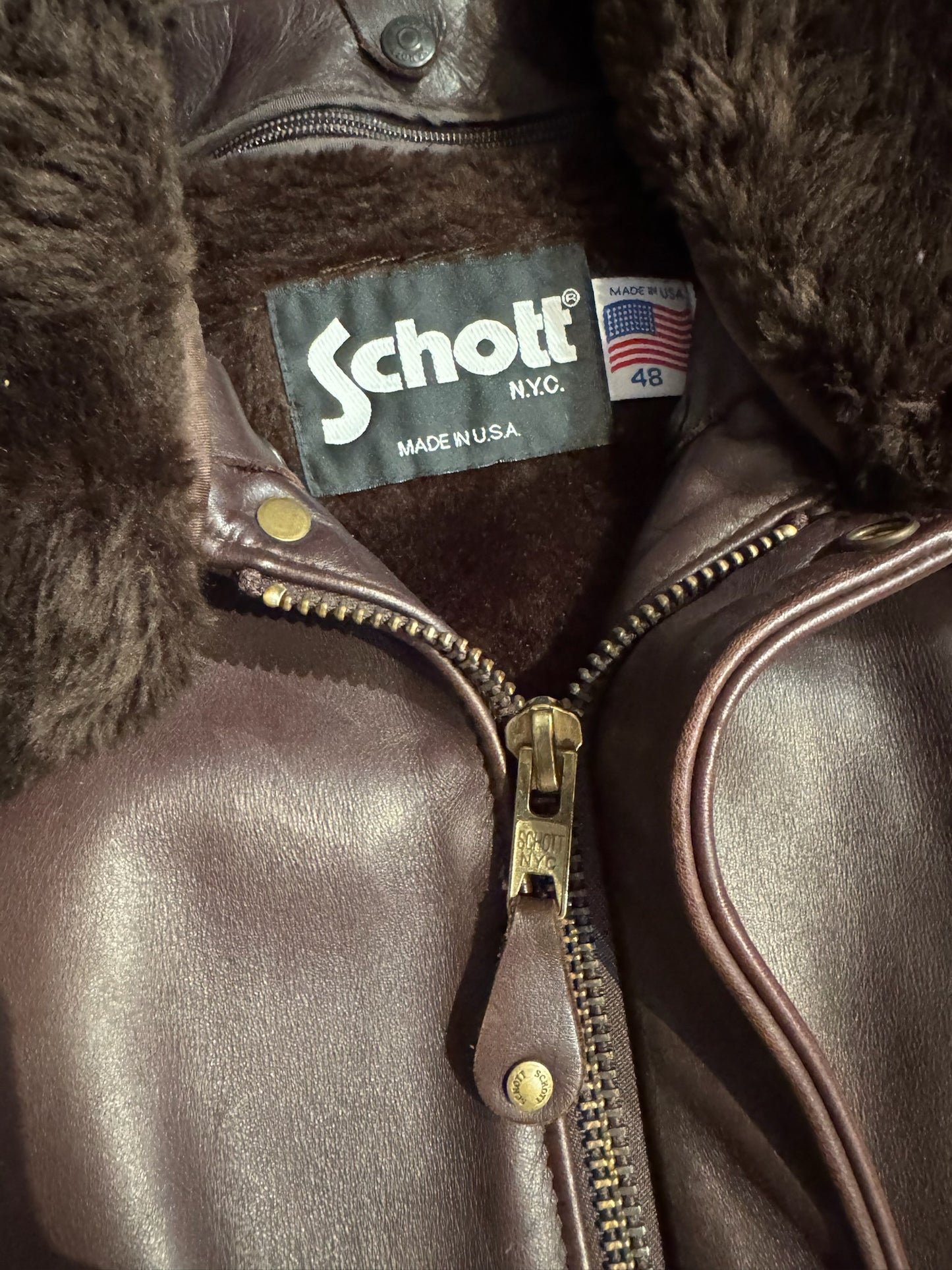 SCHOTT N.Y.C 184SM (MADE IN USA) FLIGHT JACKET SZ: 48