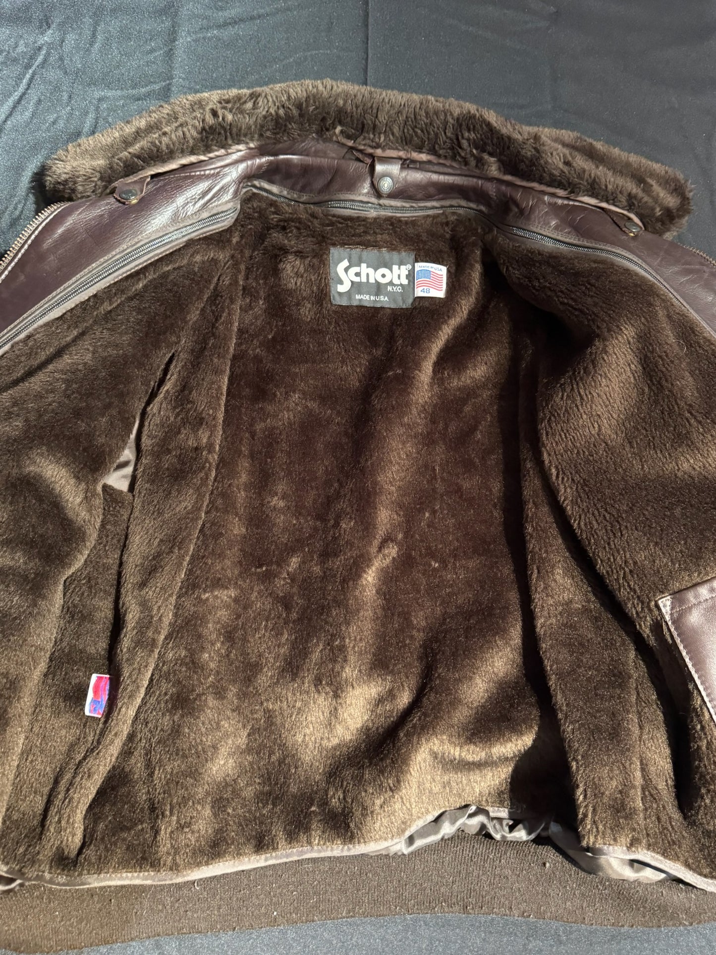 SCHOTT N.Y.C 184SM (MADE IN USA) FLIGHT JACKET SZ: 48