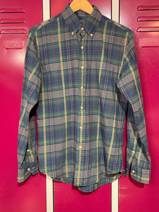 POLO RALPH LAUREN SLIM FIT CHECKED SHIRT SZ: M