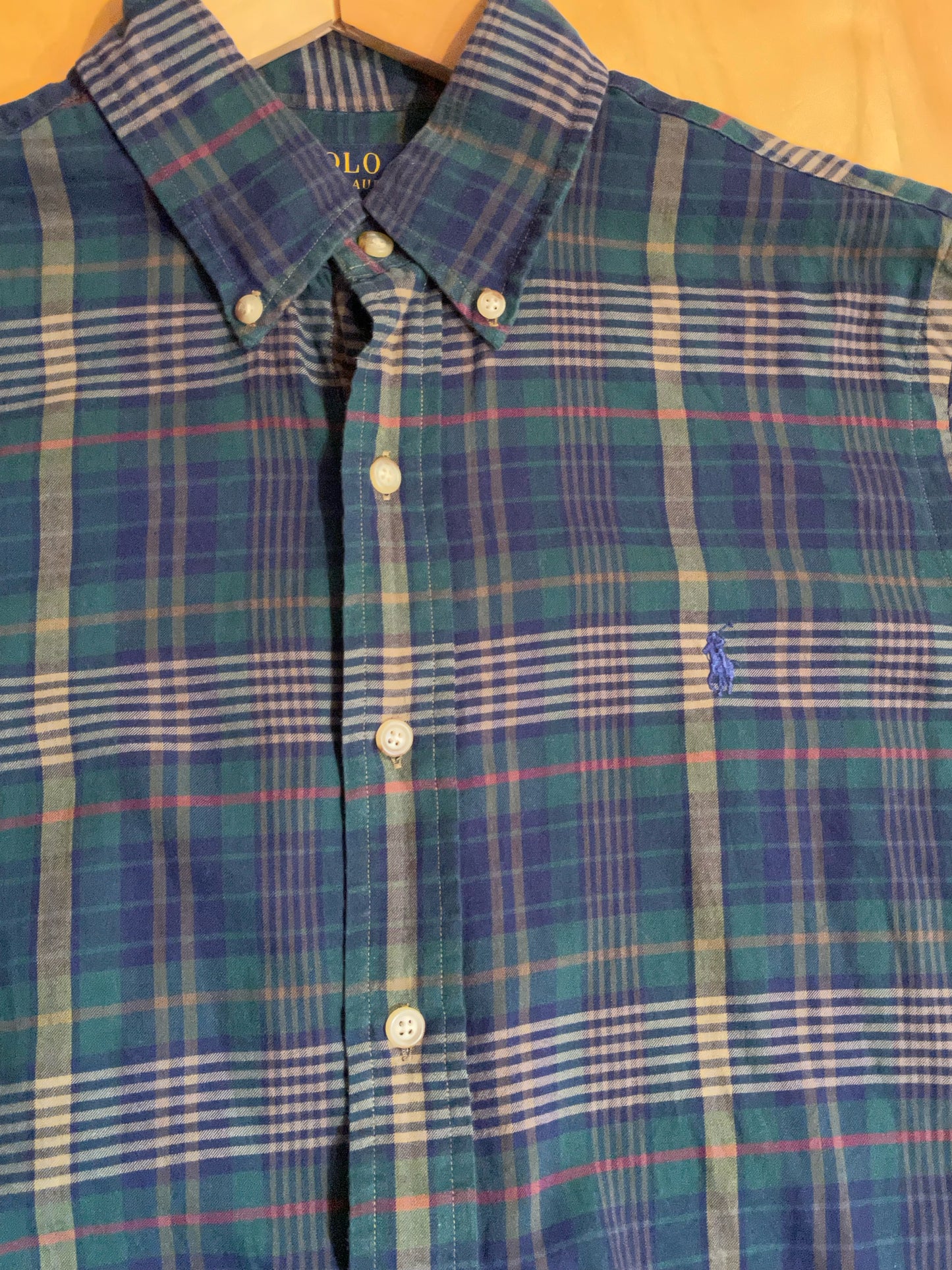 POLO RALPH LAUREN SLIM FIT CHECKED SHIRT SZ: M
