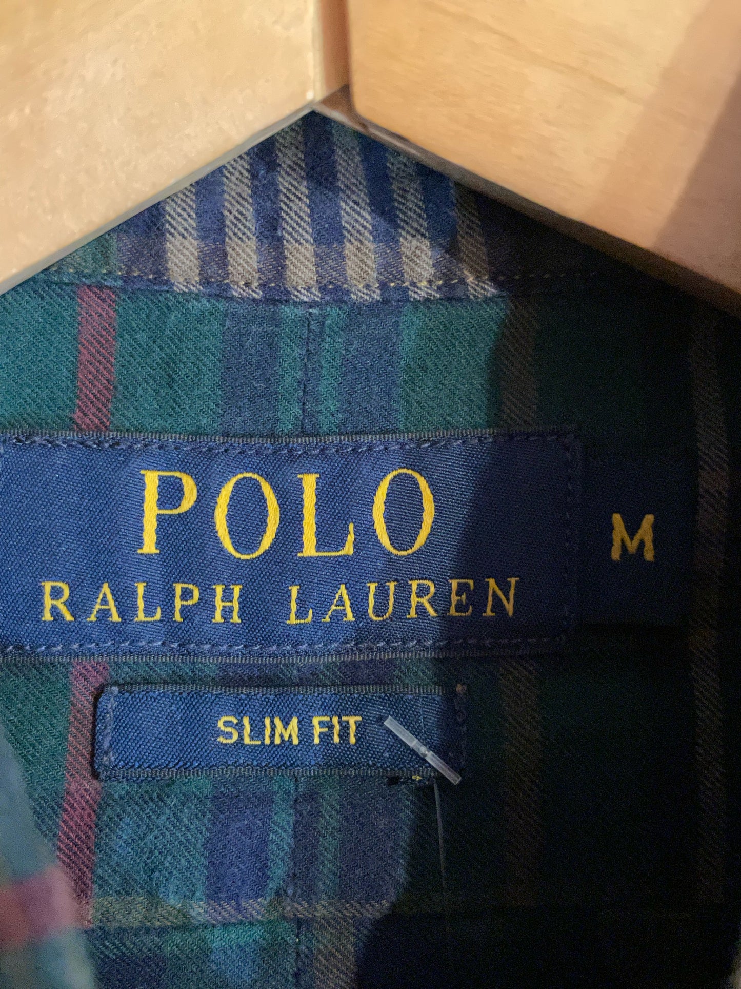 POLO RALPH LAUREN SLIM FIT CHECKED SHIRT SZ: M