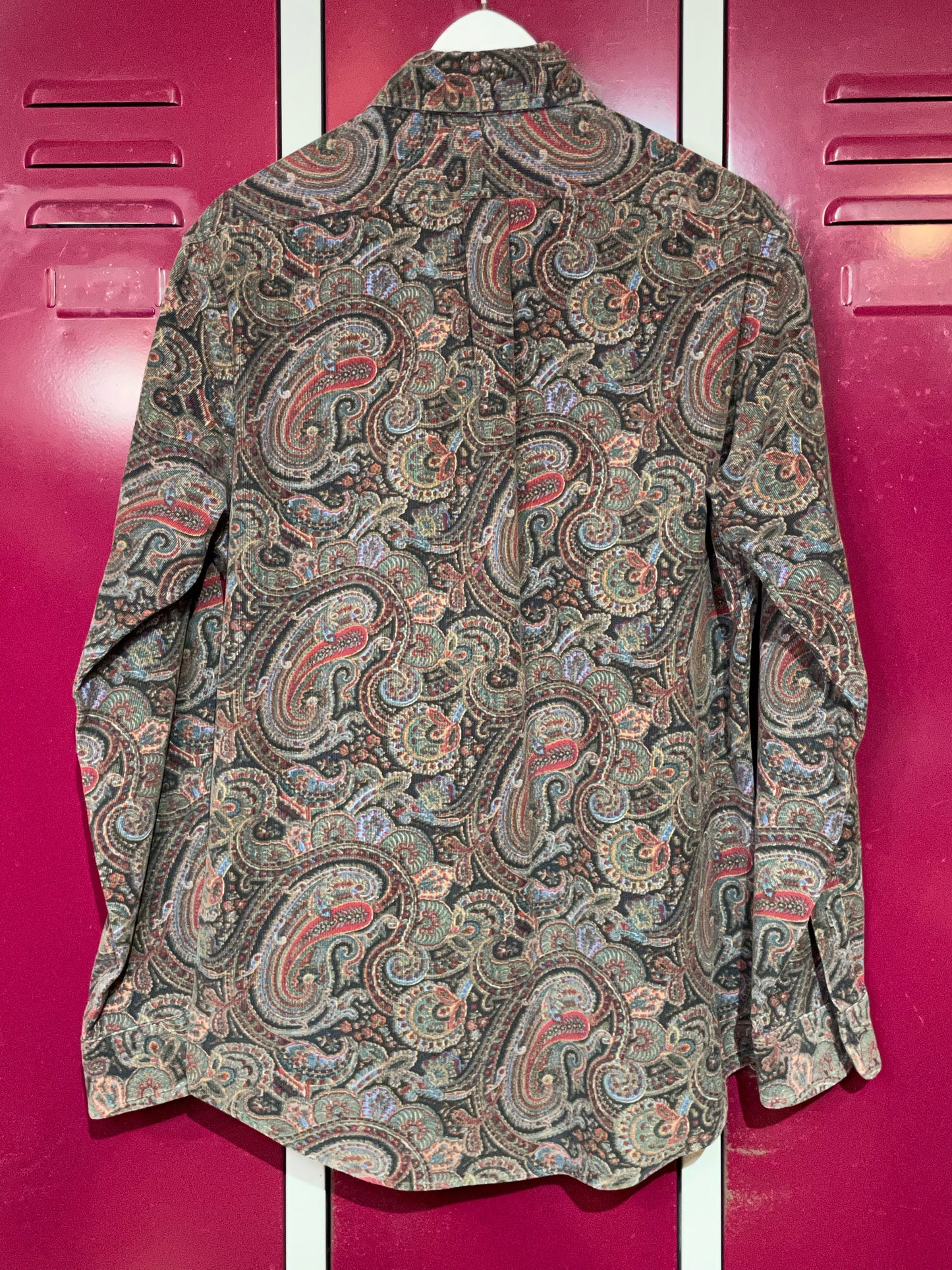 RALPH LAUREN PAISLEY CORDUROY SHIRT SZ: M
