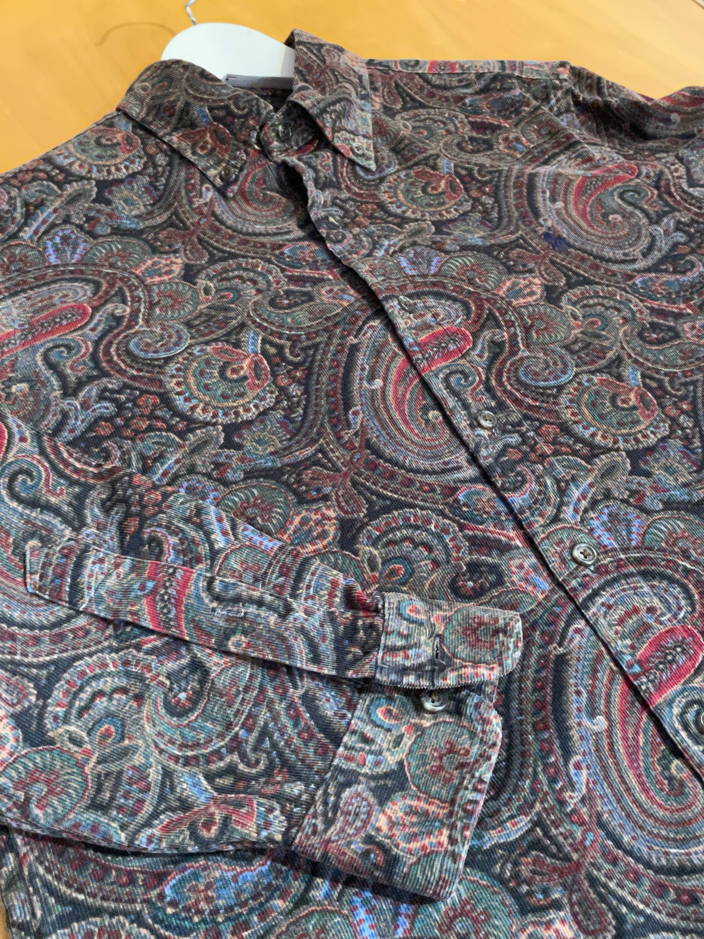 RALPH LAUREN PAISLEY CORDUROY SHIRT SZ: M