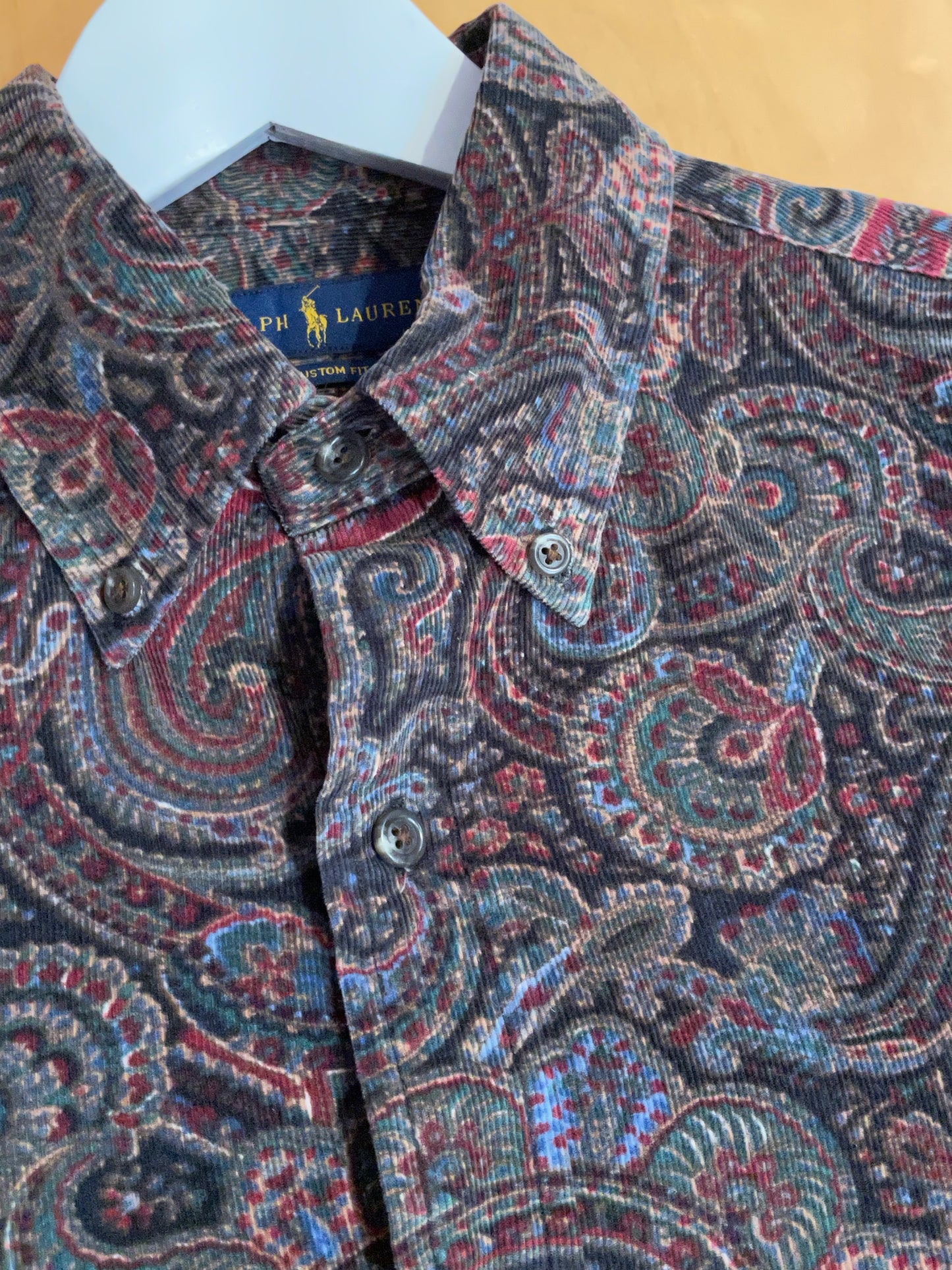 RALPH LAUREN PAISLEY CORDUROY SHIRT SZ: M