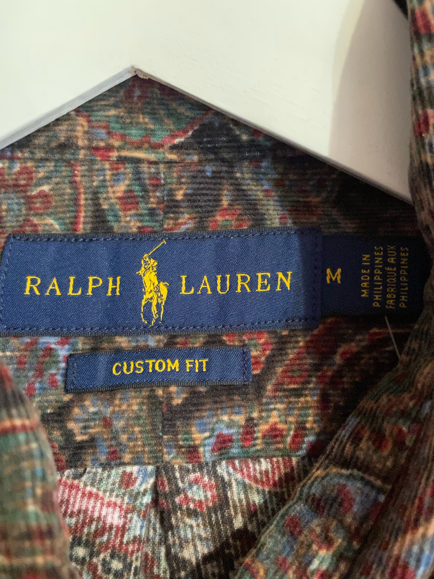 RALPH LAUREN PAISLEY CORDUROY SHIRT SZ: M
