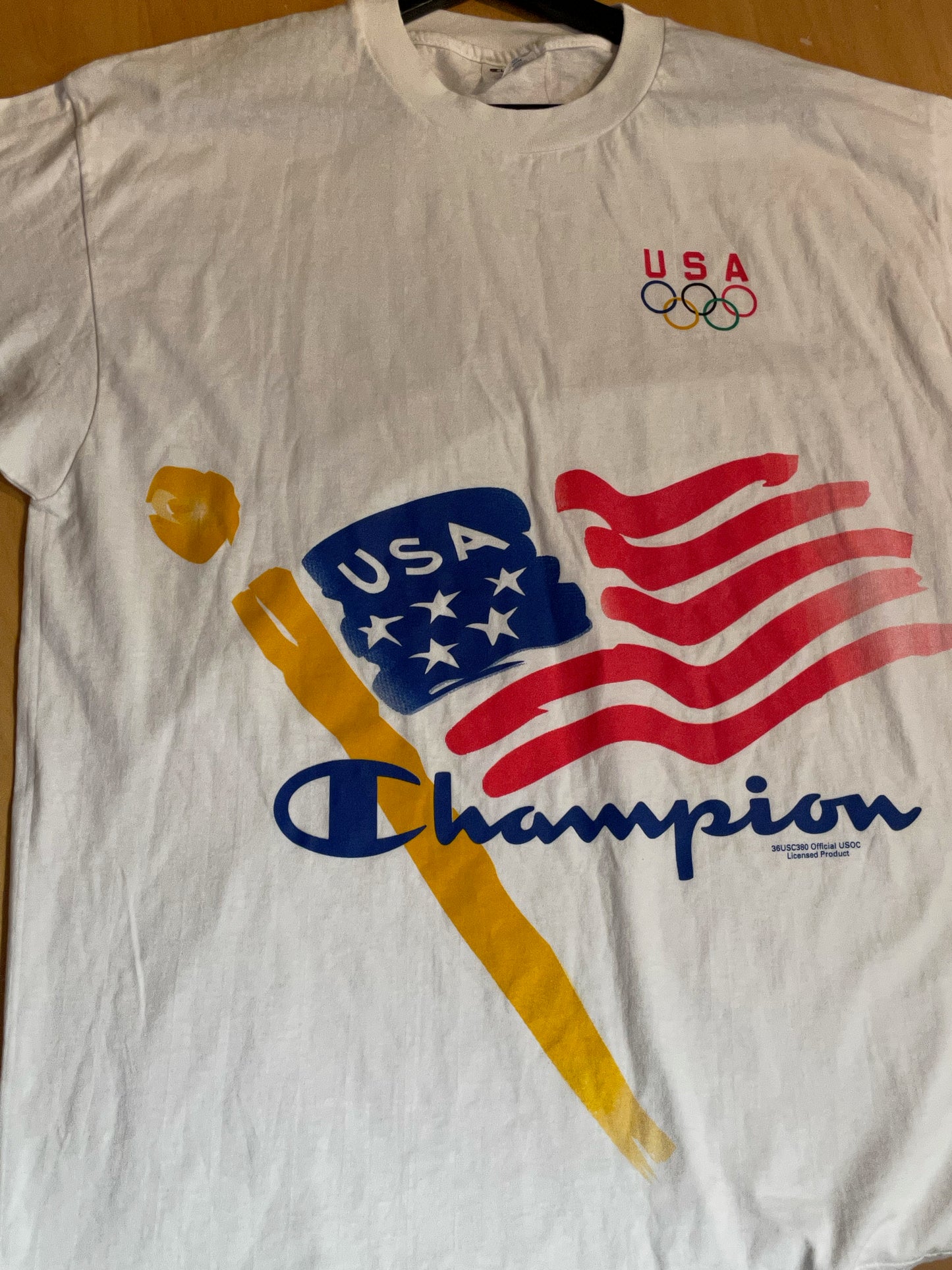 VINTAGE 90s CHAMPION OLYMPIC GAMES ATLANTA 1996 USA TEAM T-SHIRT SZ: XL