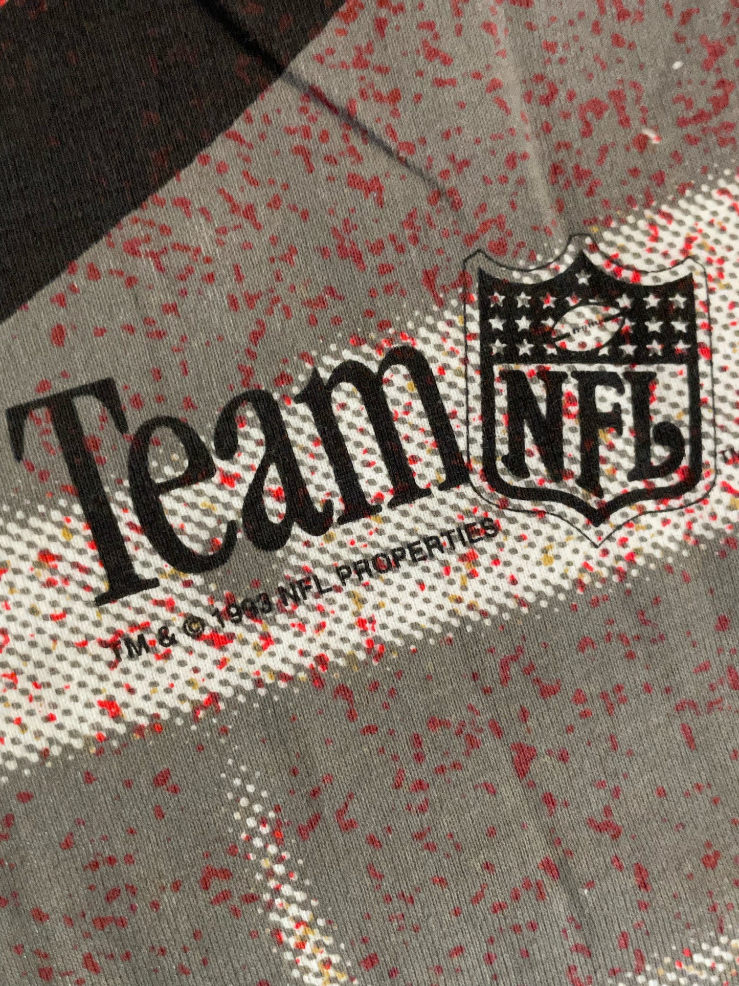 "DS" VINTAGE 1993 SF 49ERS ALL OVER PRINT NFL T-SHIRT SZ: XL