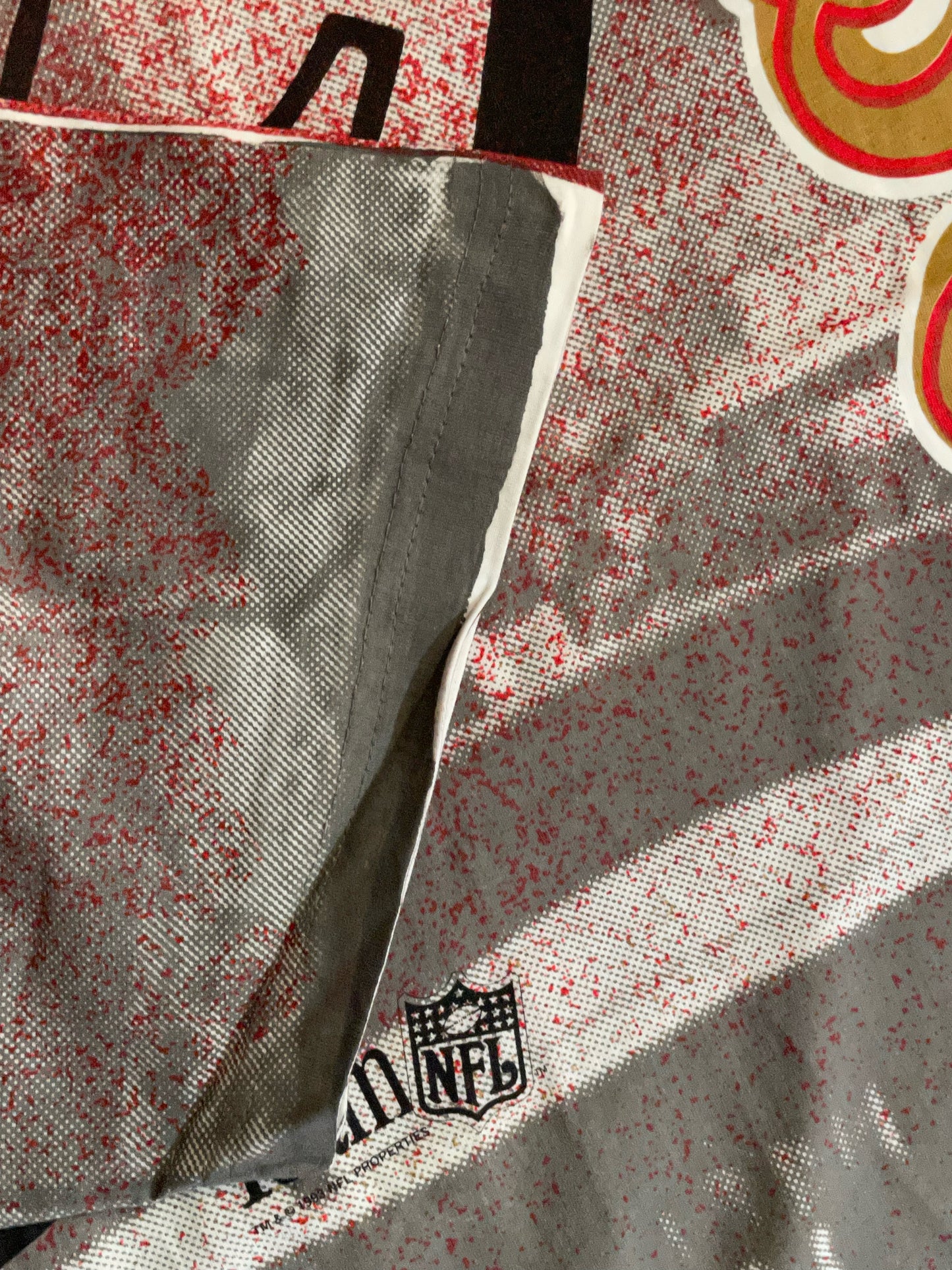 "DS" VINTAGE 1993 SF 49ERS ALL OVER PRINT NFL T-SHIRT SZ: XL
