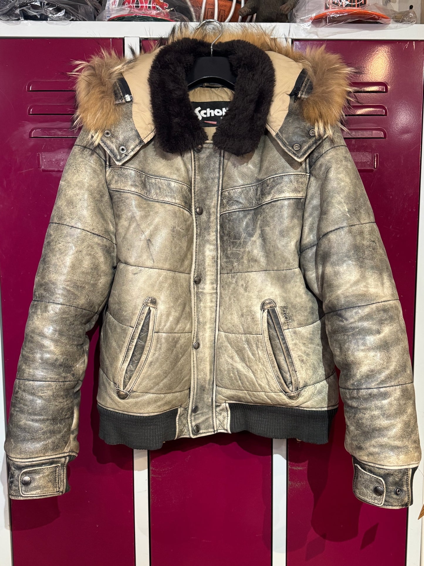 SCHOTT N.Y.C LC-20507 LEATHER GOOSE JACKET SZ: L