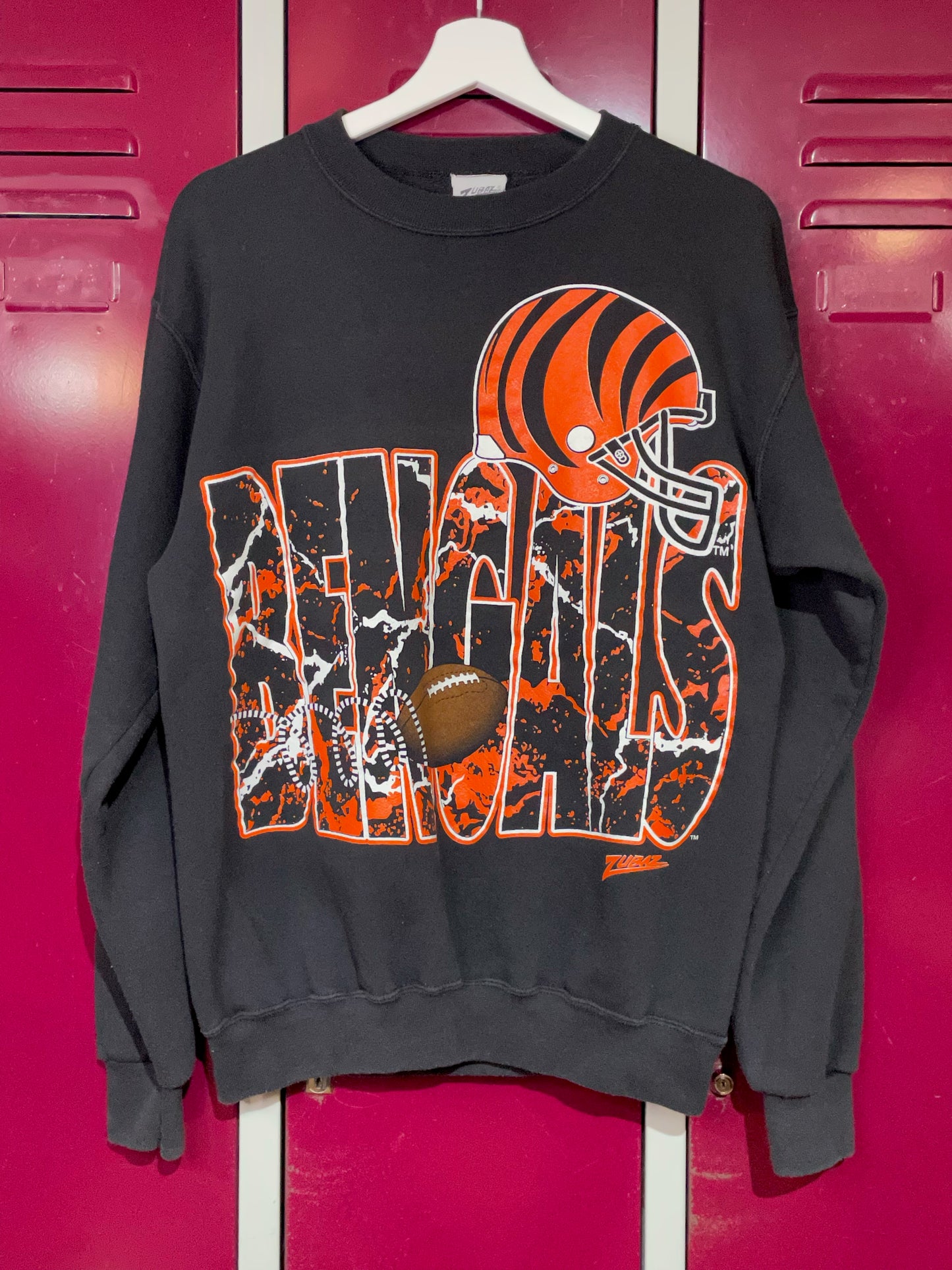 VINTAGE 90s CINCINNATI BENGALS NFL MADE IN USA CREWNECK SWEATSHIRT SZ: M
