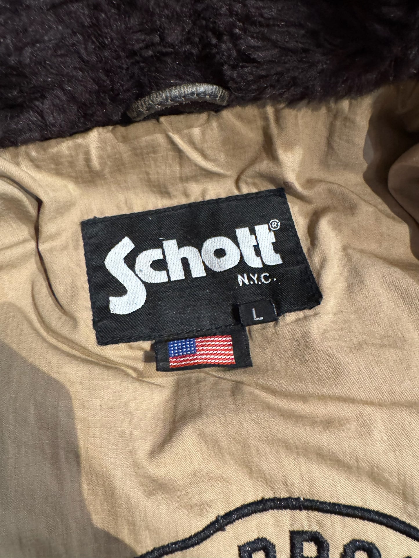 SCHOTT N.Y.C LC-20507 LEATHER GOOSE JACKET SZ: L