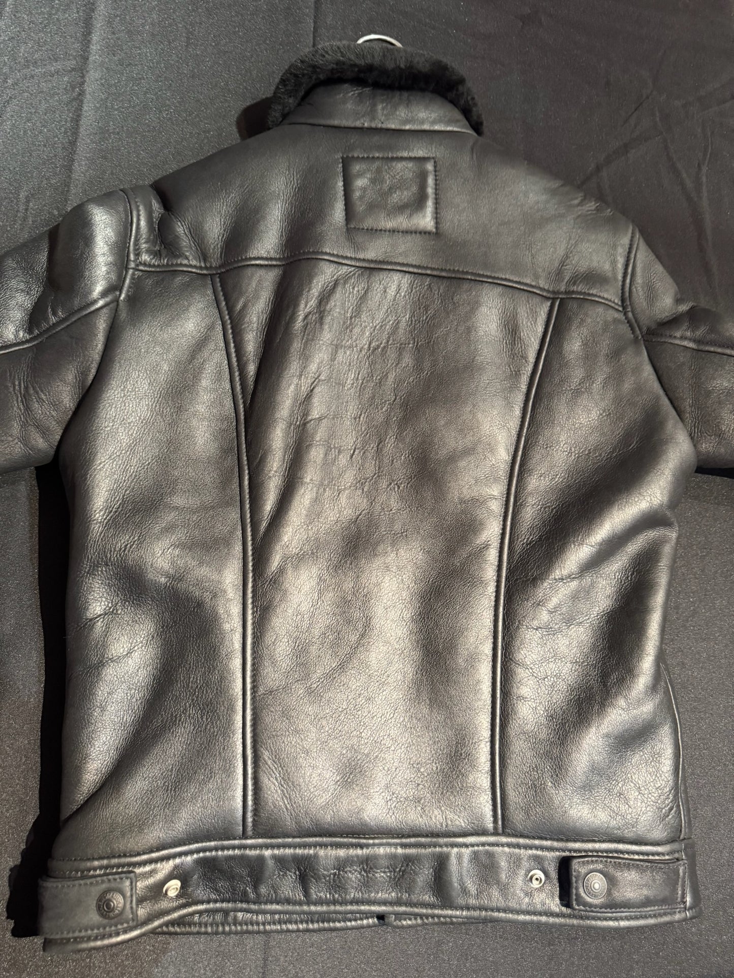 LEVI'S SHEEPSKIN LEATHER TRUCKER JACKET SZ: S