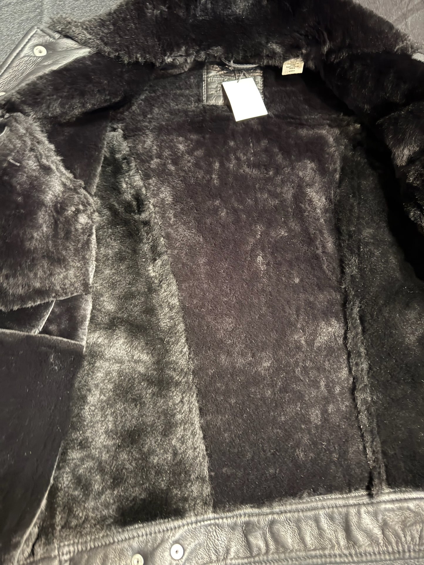 LEVI'S SHEEPSKIN LEATHER TRUCKER JACKET SZ: S