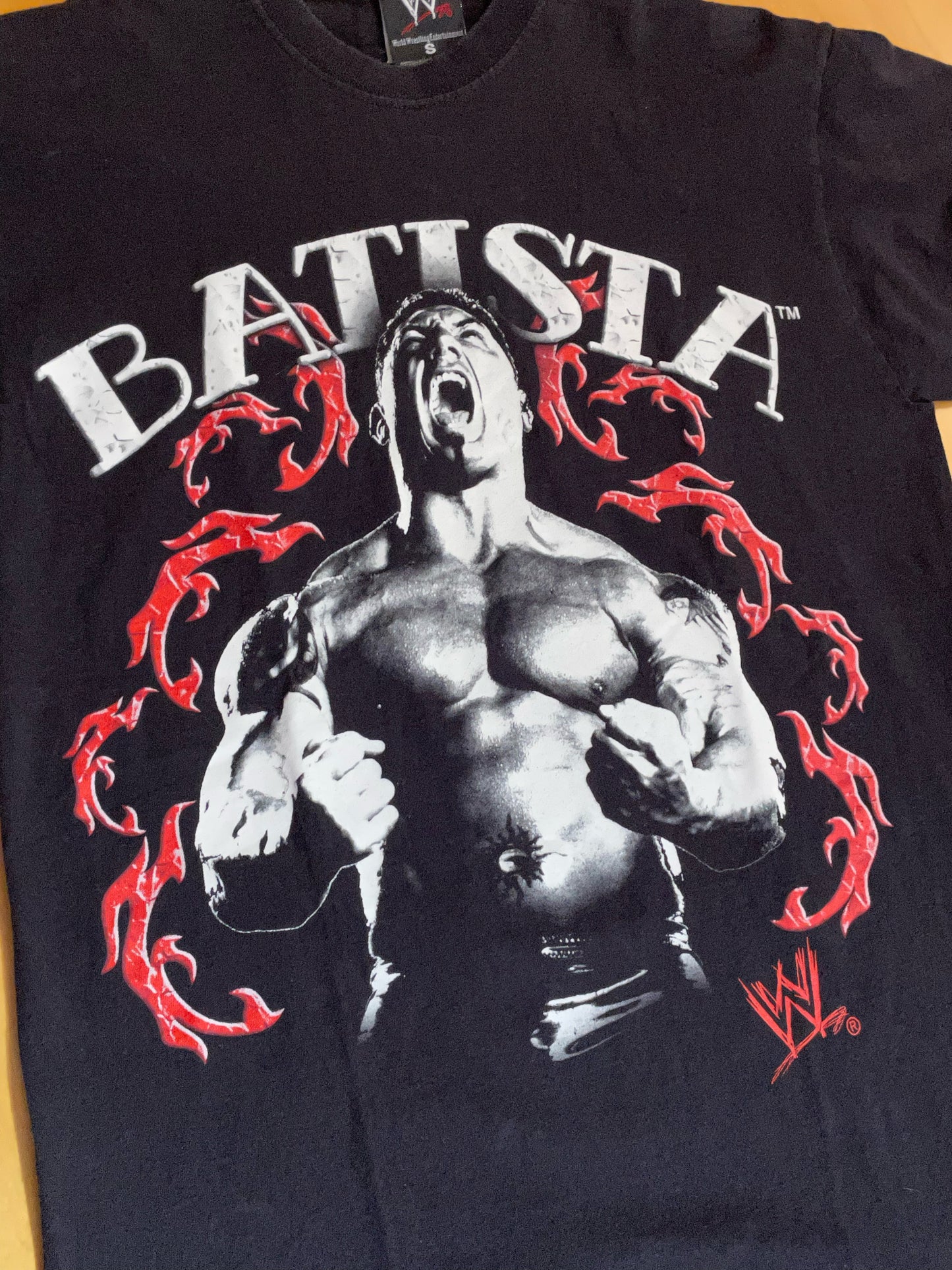WWE DAVID BATISTA SIGNATURE 2007 T-SHIRT SZ: S