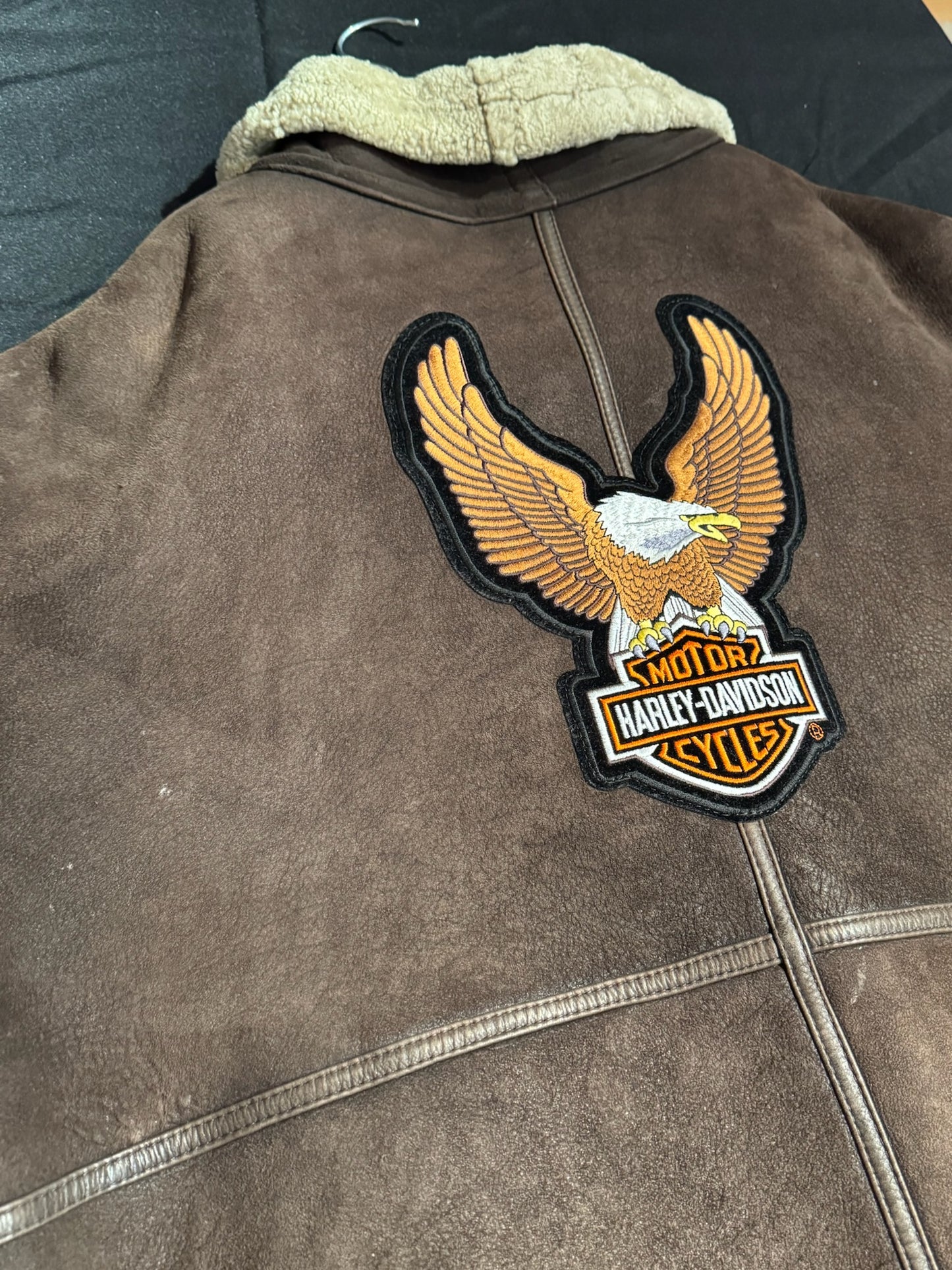 VINTAGE ROMANTICA "HARLEY DAVIDSON" SHEARLING SHEEPSKIN JACKET SZ: 54