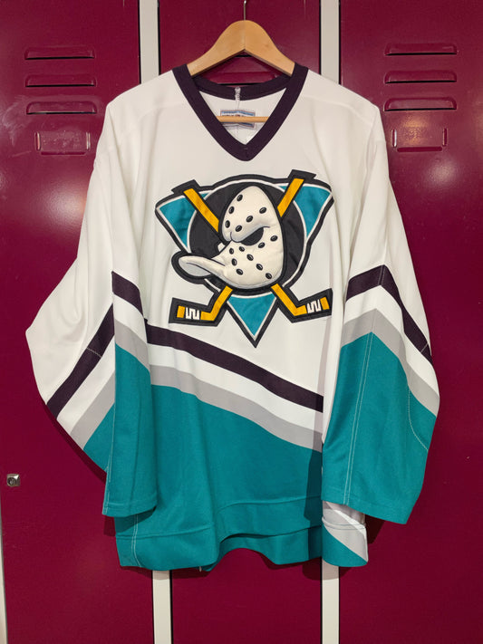 VINTAGE ANAHEIM MIGHTY DUCKS CCM CENTER ICE AUTHENTIC SZ: 48