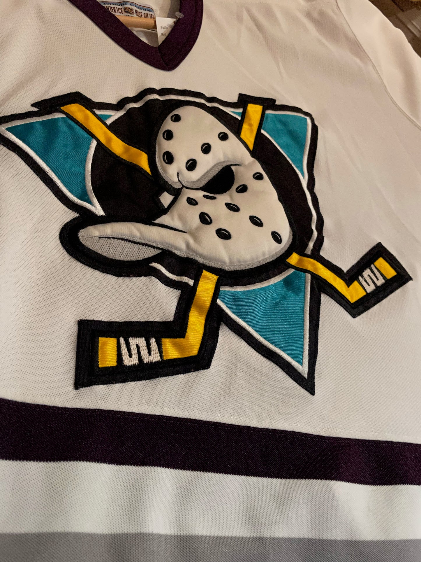 VINTAGE ANAHEIM MIGHTY DUCKS CCM CENTER ICE AUTHENTIC SZ: 48