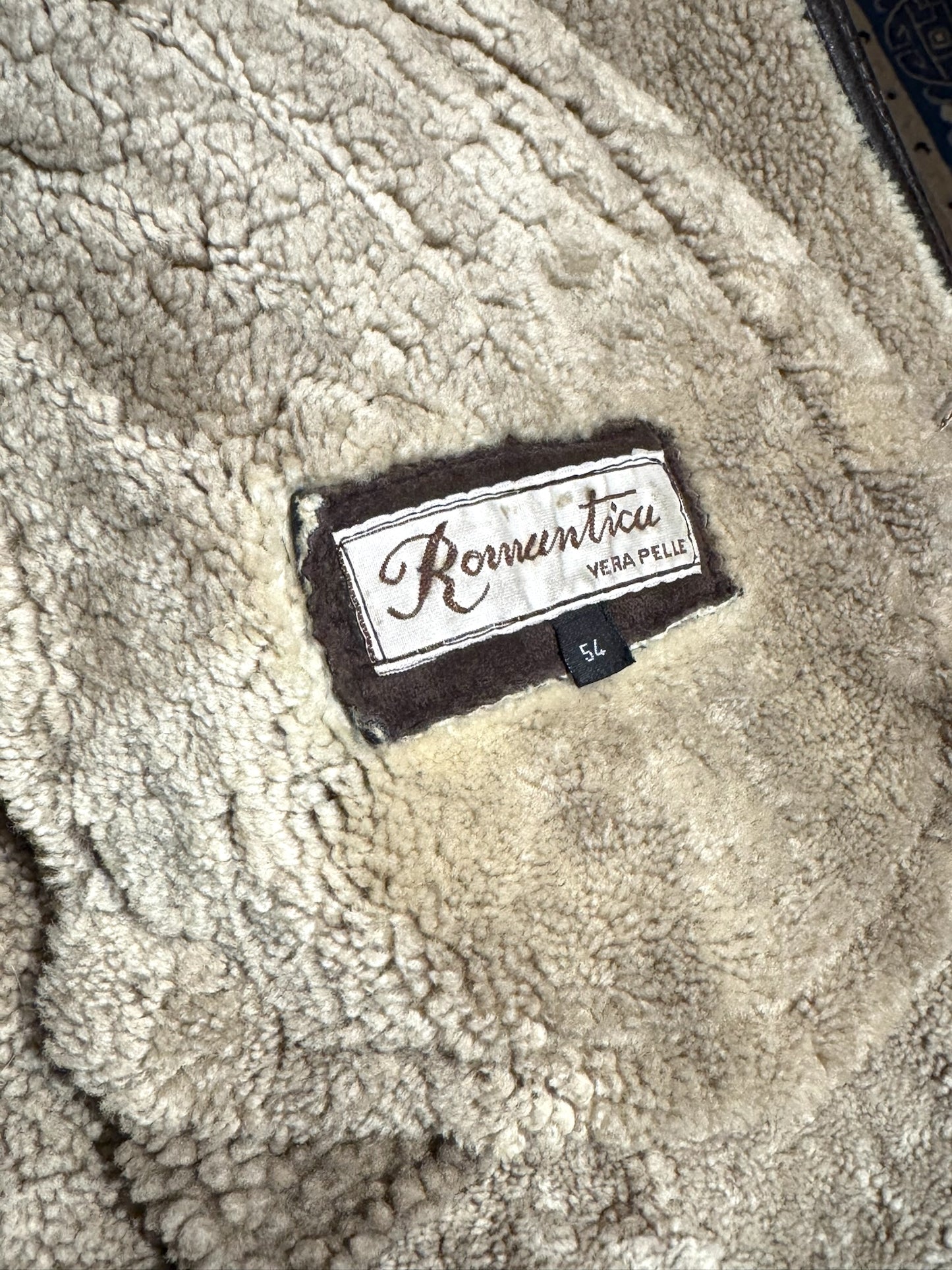 VINTAGE ROMANTICA "HARLEY DAVIDSON" SHEARLING SHEEPSKIN JACKET SZ: 54