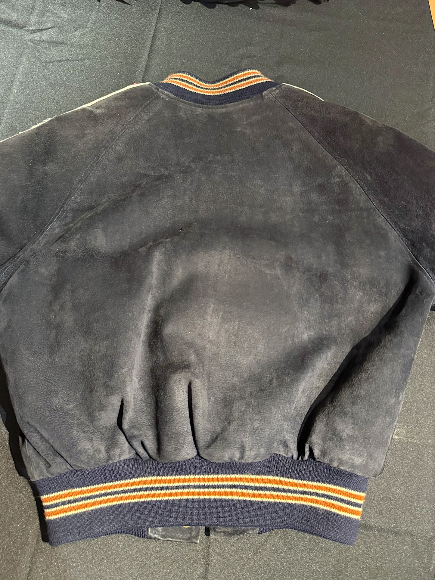 VINTAGE CHEVIGNON "COLTS" FOOTBALL LEATHER JACKET SZ: L
